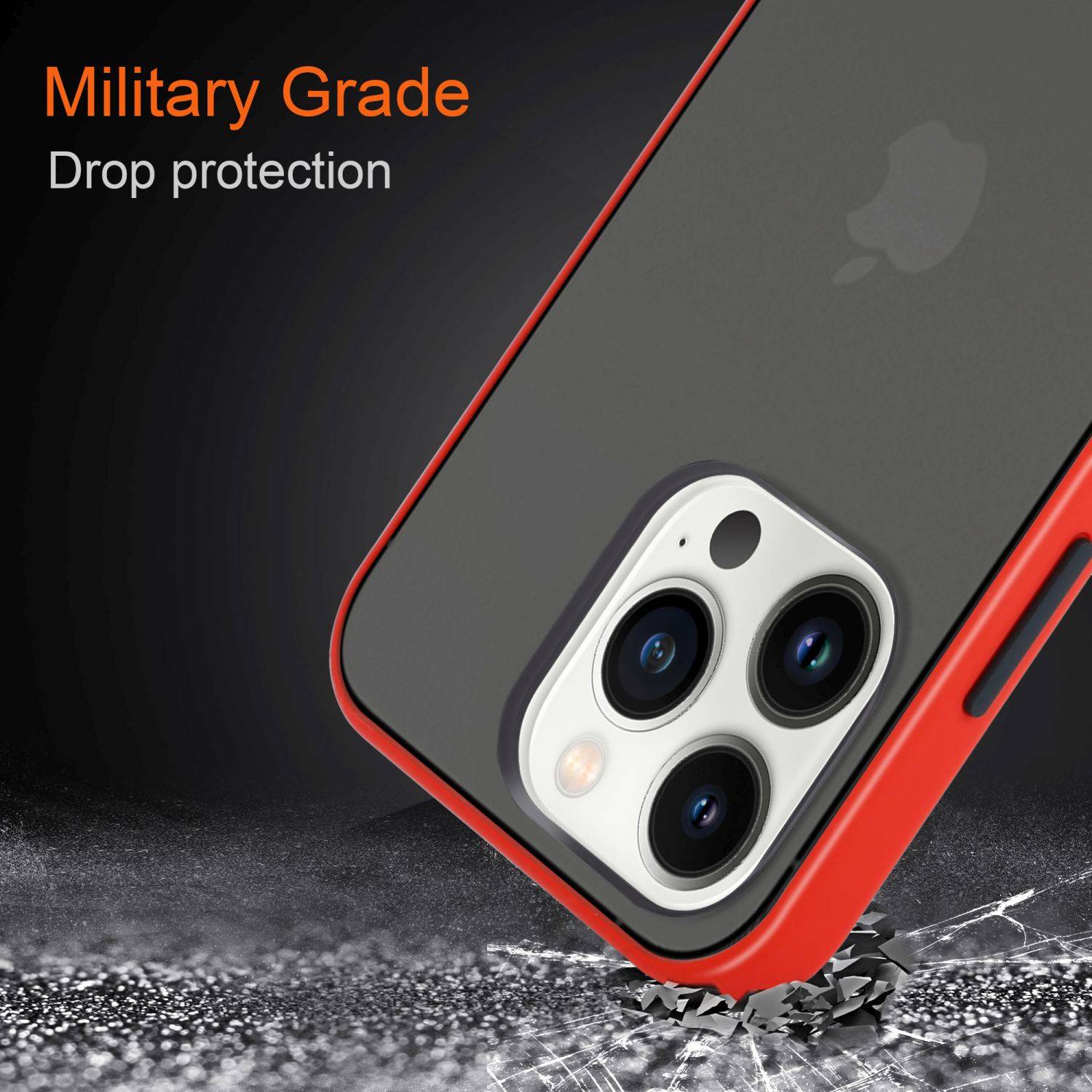 Cadorabo Hülle für Apple iPhone 14 PRO MAX Schutz Hülle in Transparent Handyhülle Hybrid Schutzhülle Etui TPU Silikon