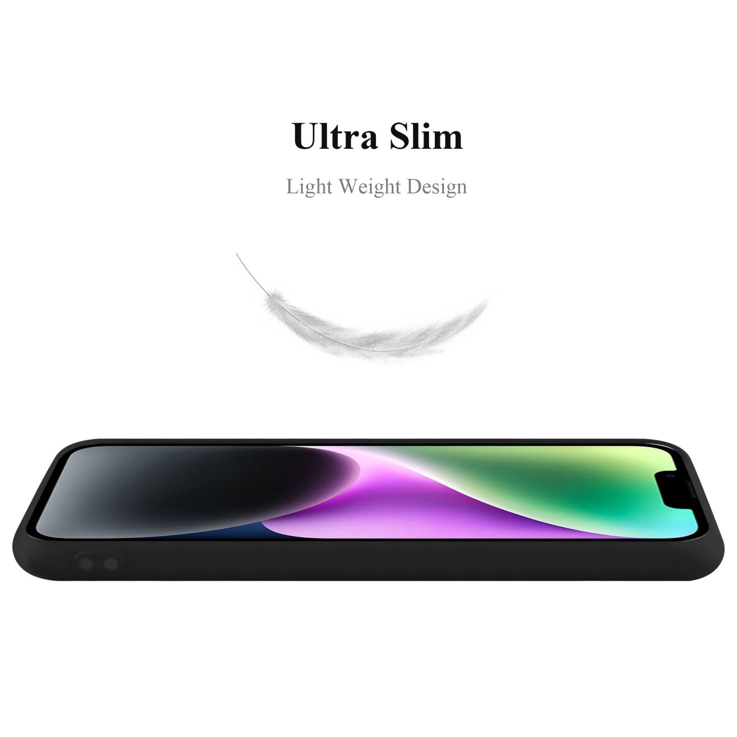 Cadorabo Hülle für Apple iPhone 14 Schutzhülle in Schwarz Handyhülle TPU Silikon Etui Case Cover