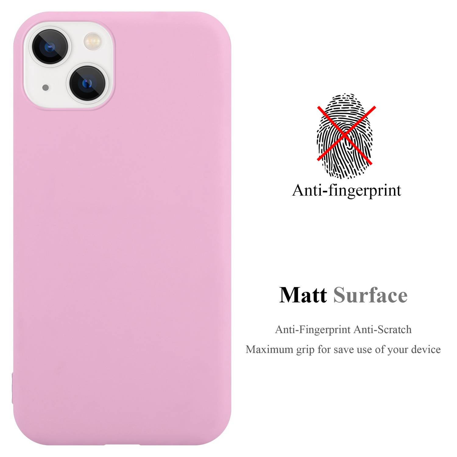 Cadorabo Hülle für Apple iPhone 14 Schutzhülle in Rosa Handyhülle TPU Silikon Etui Case Cover