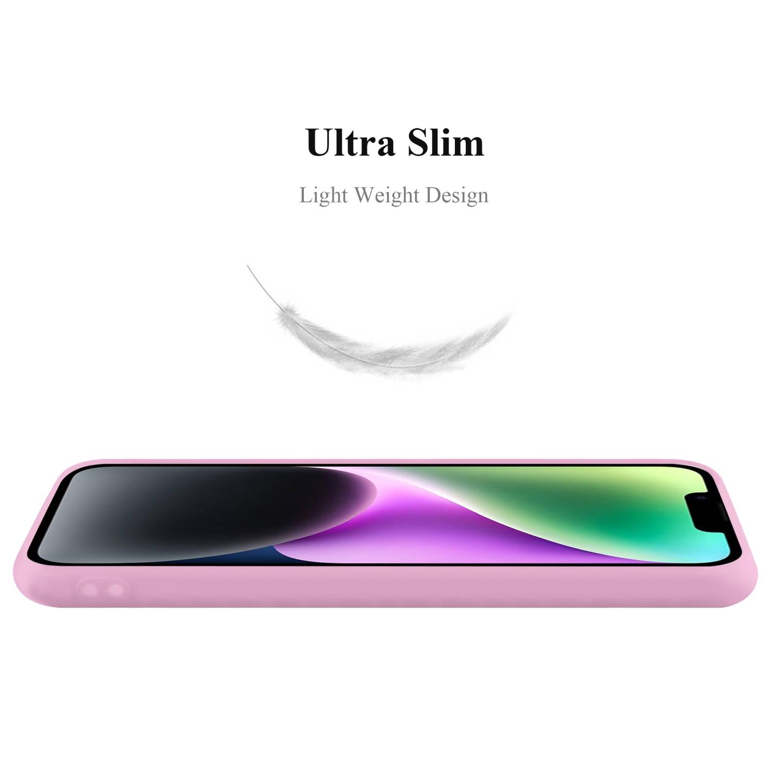 Cadorabo Hülle für Apple iPhone 14 Schutzhülle in Rosa Handyhülle TPU Silikon Etui Case Cover