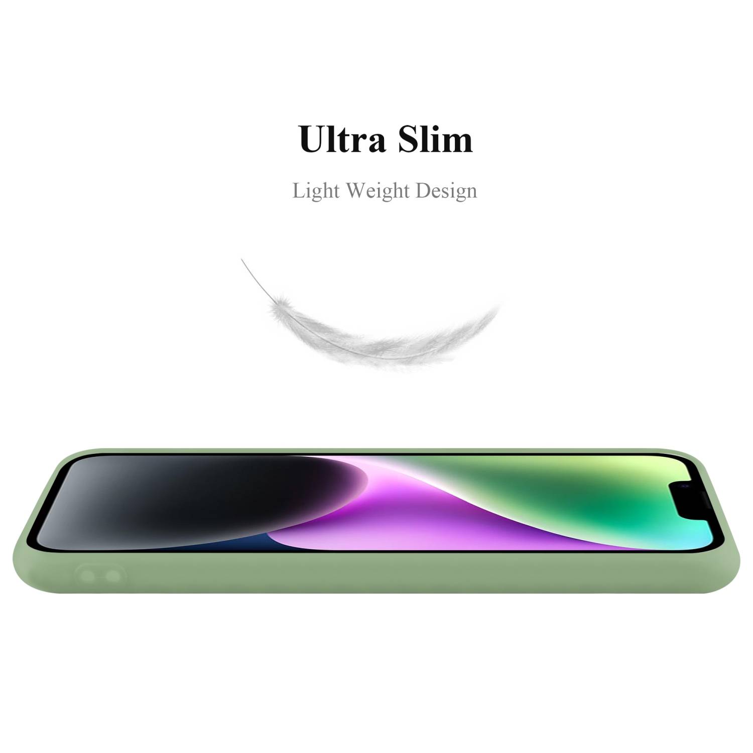 Cadorabo Hülle für Apple iPhone 14 Schutzhülle in Grün Handyhülle TPU Silikon Etui Case Cover