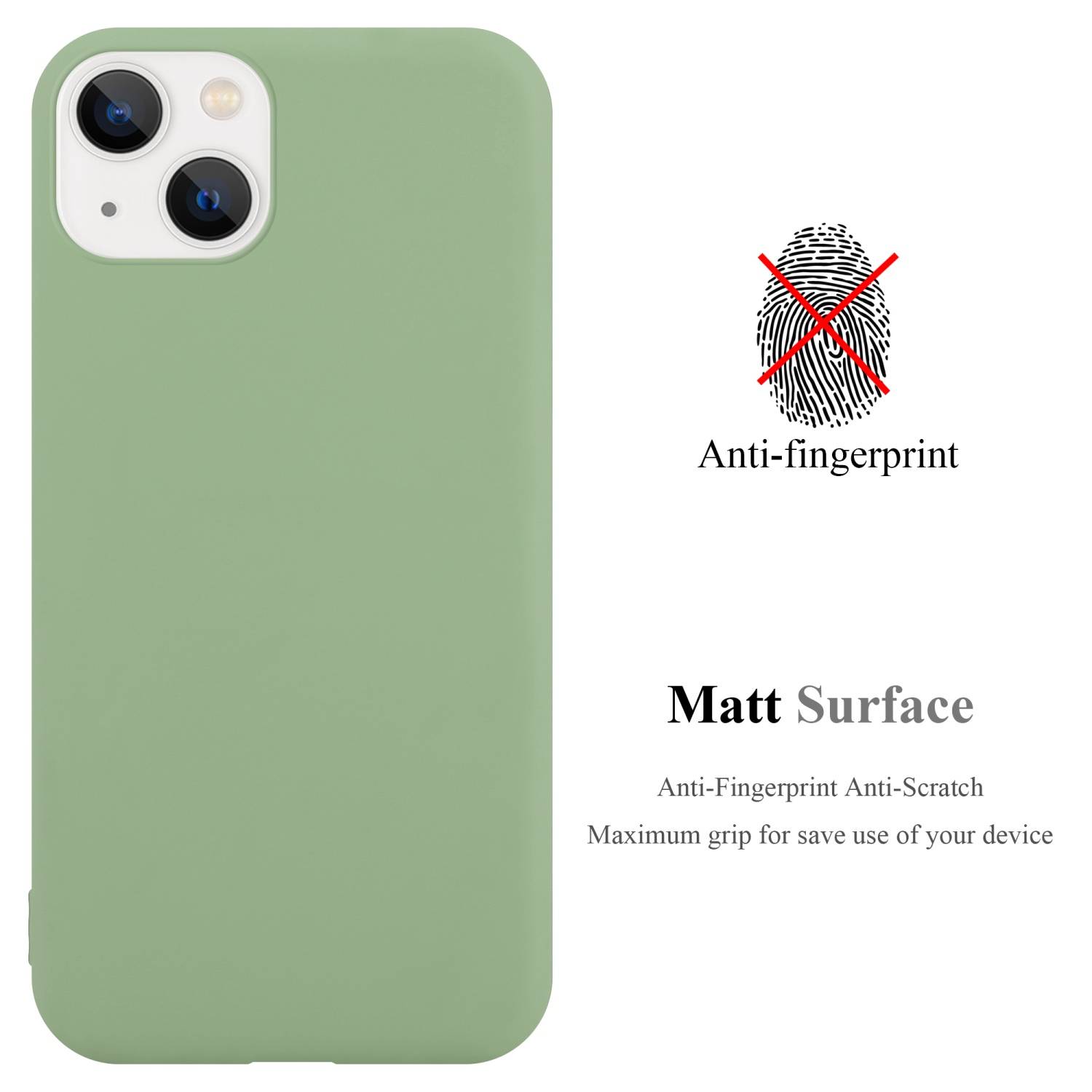 Cadorabo Hülle für Apple iPhone 14 Schutzhülle in Grün Handyhülle TPU Silikon Etui Case Cover
