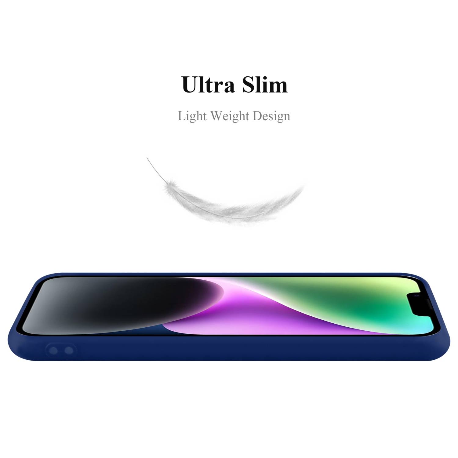Cadorabo Hülle für Apple iPhone 14 PLUS Schutzhülle in Blau Handyhülle TPU Silikon Etui Case Cover