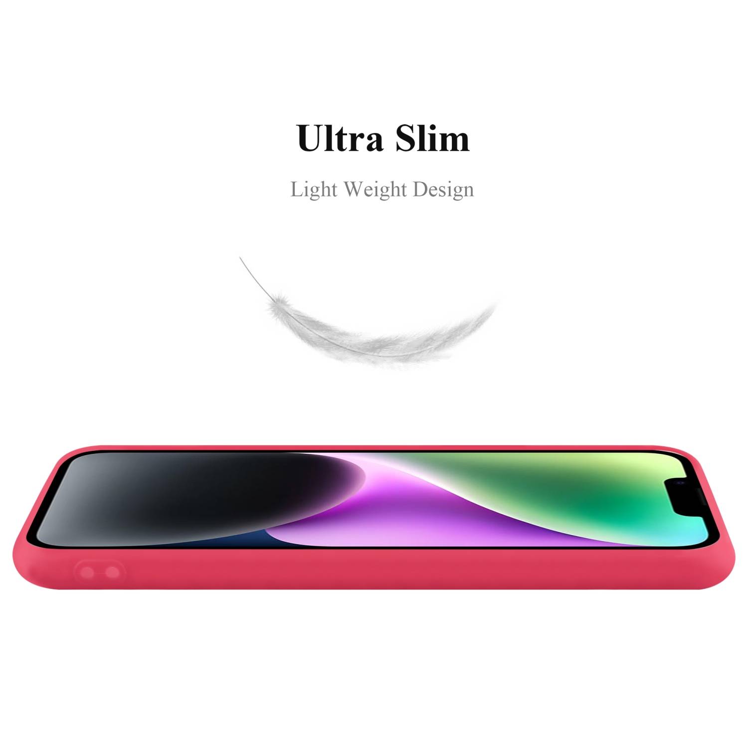 Cadorabo Hülle für Apple iPhone 14 PLUS Schutzhülle in Rot Handyhülle TPU Silikon Etui Case Cover