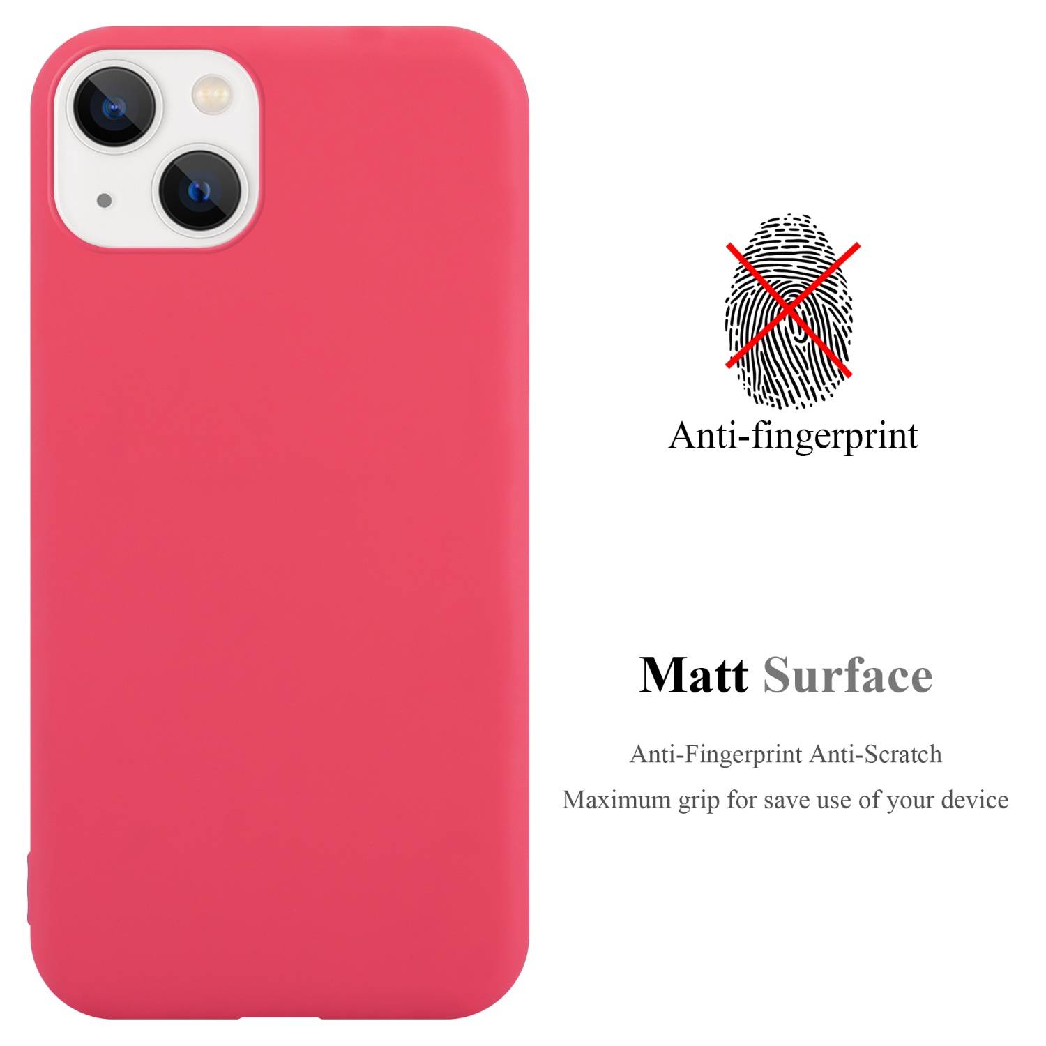Cadorabo Hülle für Apple iPhone 14 PLUS Schutzhülle in Rot Handyhülle TPU Silikon Etui Case Cover