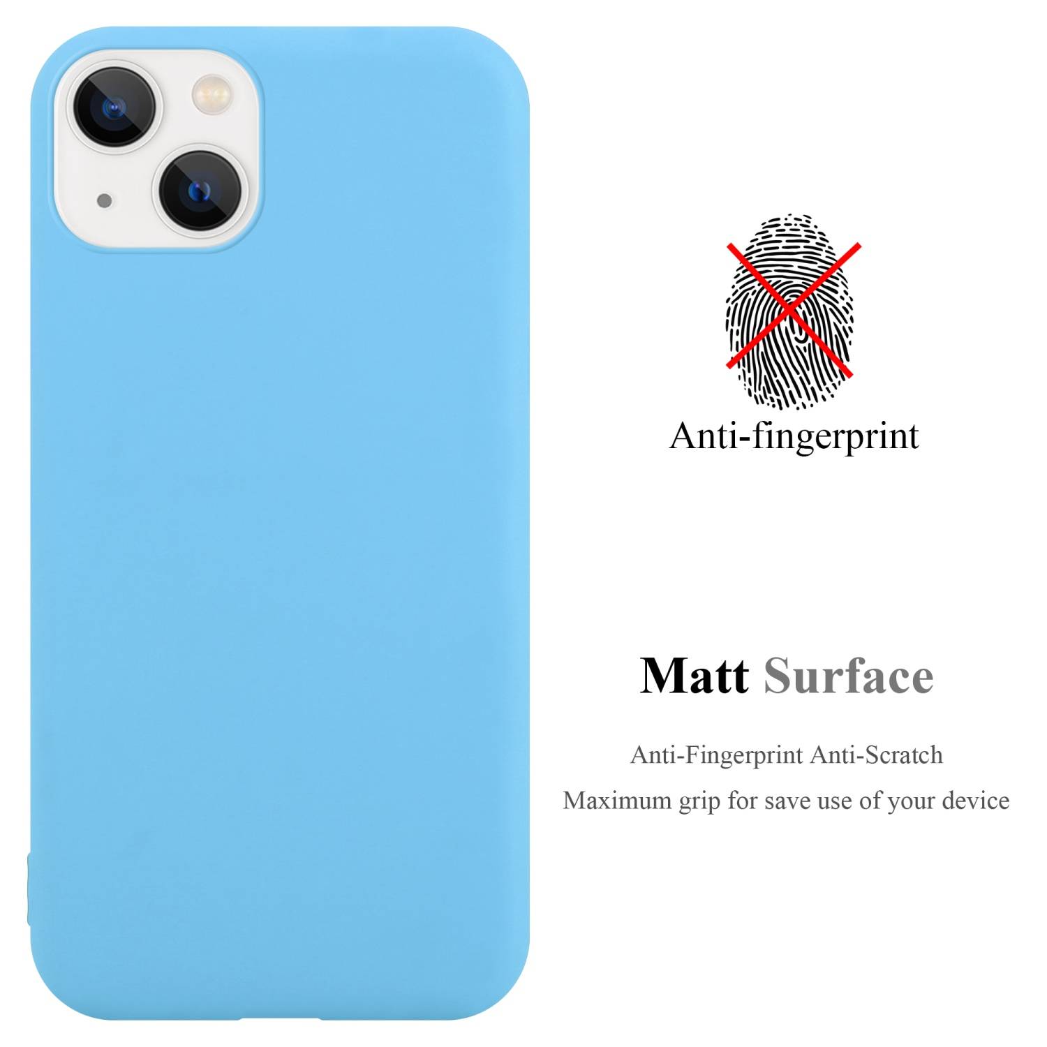 Cadorabo Hülle für Apple iPhone 14 PLUS Schutzhülle in Blau Handyhülle TPU Silikon Etui Case Cover