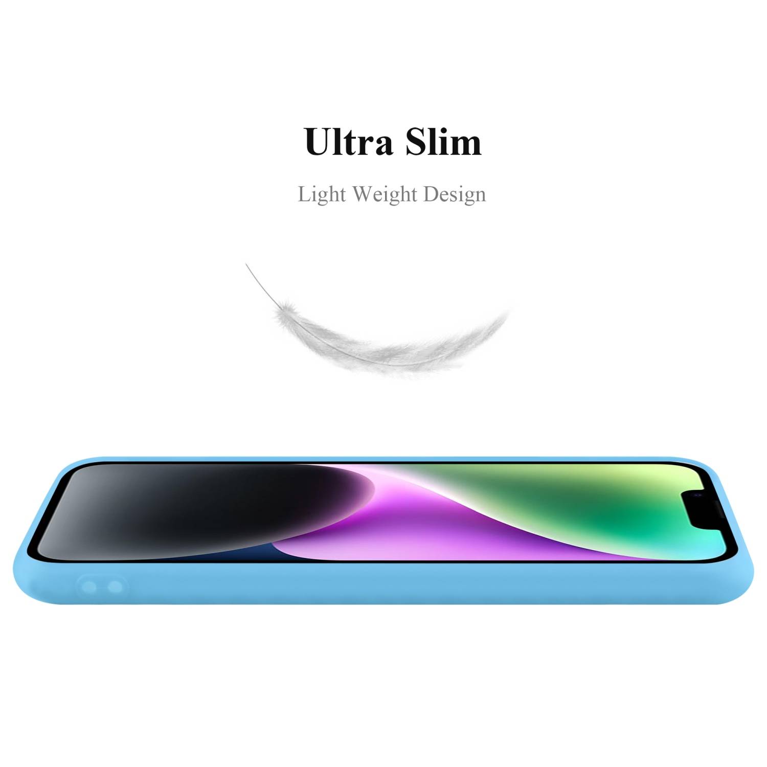 Cadorabo Hülle für Apple iPhone 14 PLUS Schutzhülle in Blau Handyhülle TPU Silikon Etui Case Cover