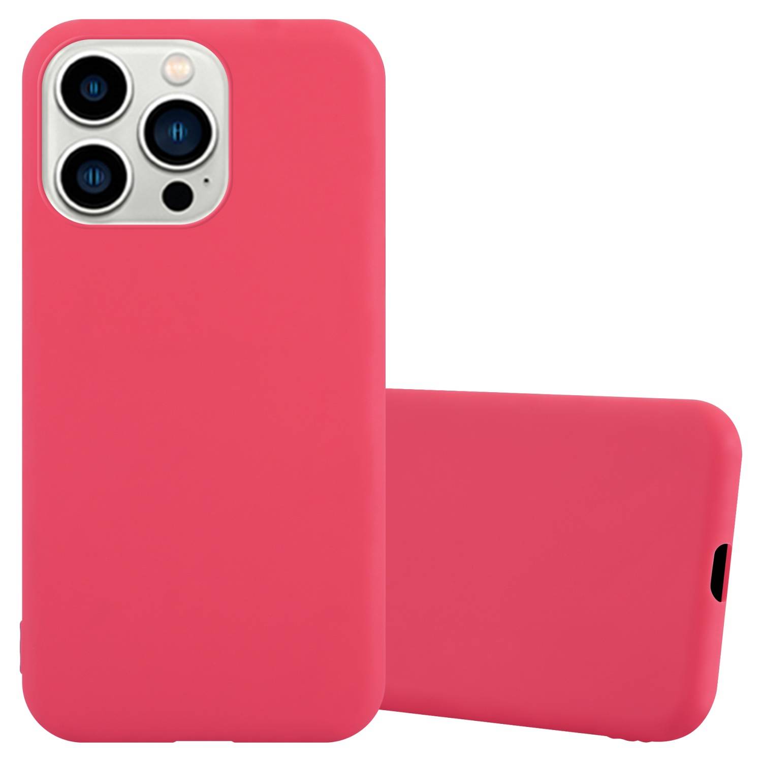 Cadorabo Hülle für Apple iPhone 14 PRO Schutzhülle in Rot Handyhülle TPU Silikon Etui Case Cover
