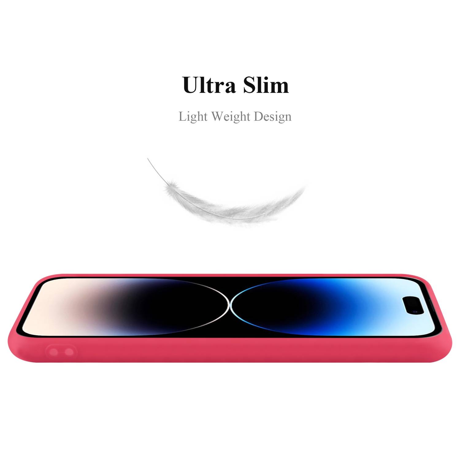 Cadorabo Hülle für Apple iPhone 14 PRO Schutzhülle in Rot Handyhülle TPU Silikon Etui Case Cover