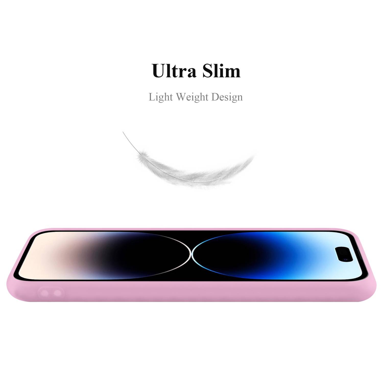 Cadorabo Hülle für Apple iPhone 14 PRO Schutzhülle in Rosa Handyhülle TPU Silikon Etui Case Cover
