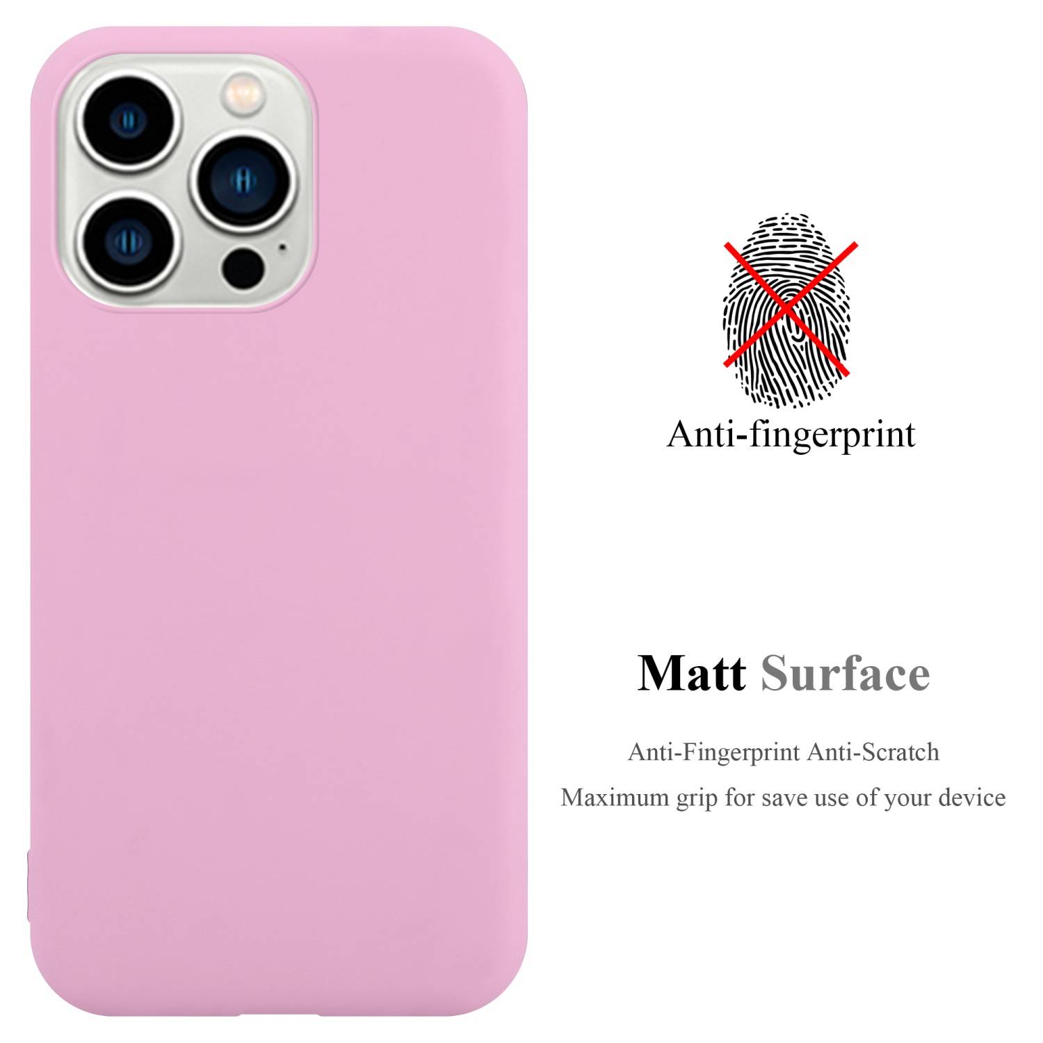 Cadorabo Hülle für Apple iPhone 14 PRO Schutzhülle in Rosa Handyhülle TPU Silikon Etui Case Cover