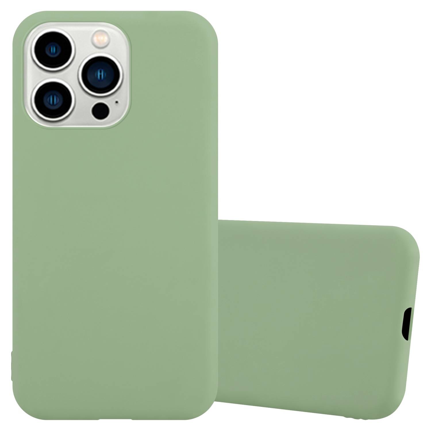 Cadorabo Hülle für Apple iPhone 14 PRO Schutzhülle in Grün Handyhülle TPU Silikon Etui Case Cover