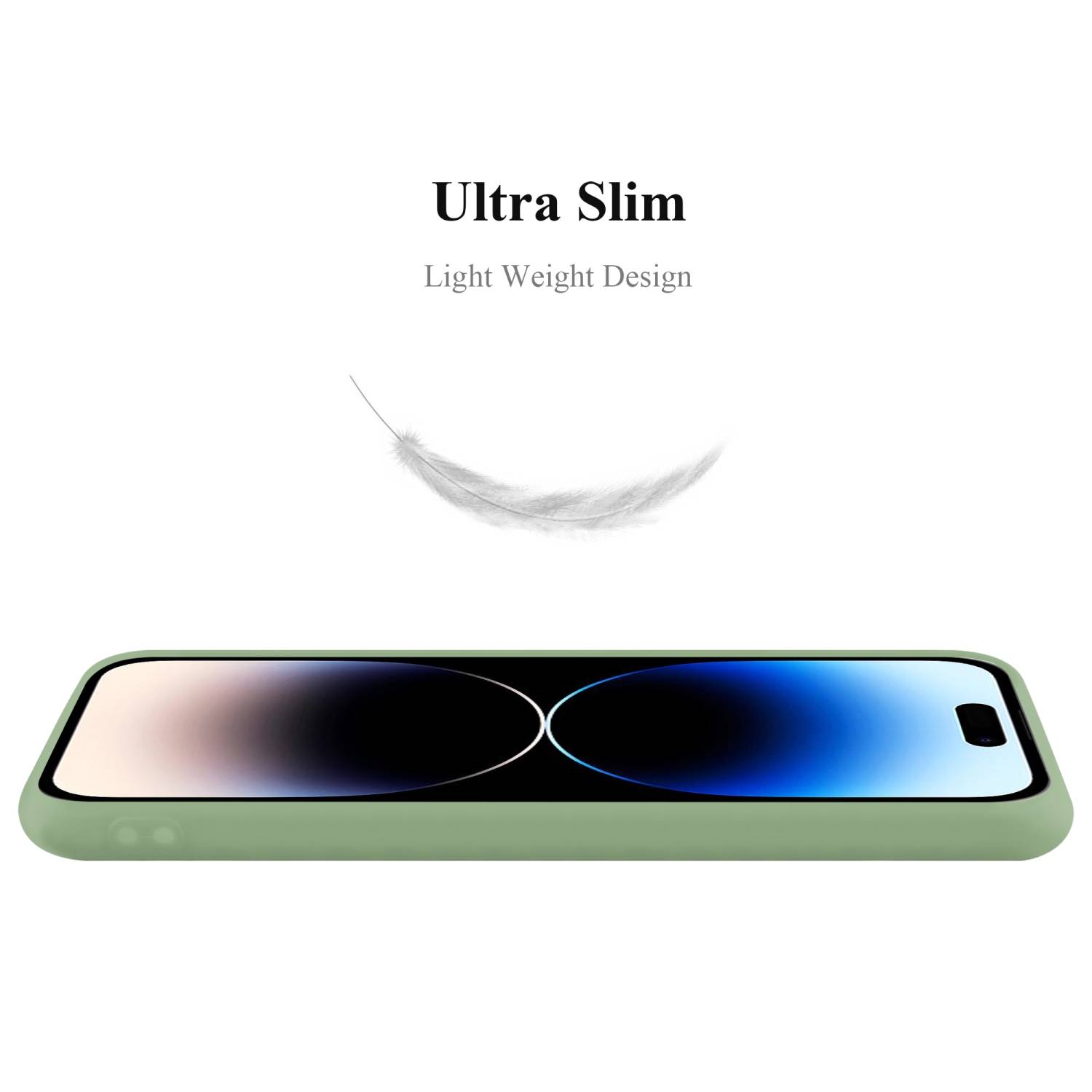Cadorabo Hülle für Apple iPhone 14 PRO Schutzhülle in Grün Handyhülle TPU Silikon Etui Case Cover