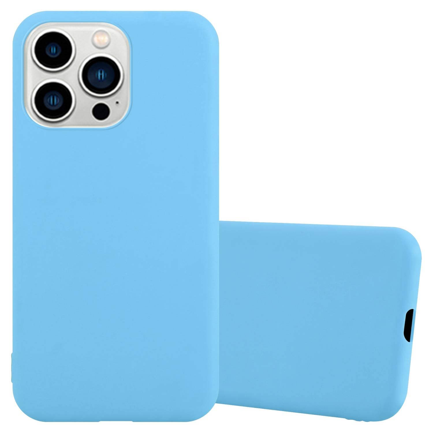 Cadorabo Hülle für Apple iPhone 14 PRO Schutzhülle in Blau Handyhülle TPU Silikon Etui Case Cover