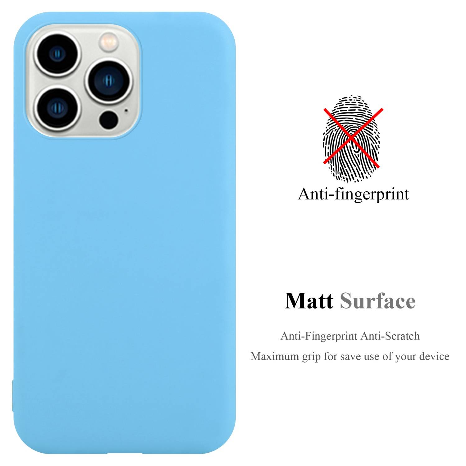 Cadorabo Hülle für Apple iPhone 14 PRO Schutzhülle in Blau Handyhülle TPU Silikon Etui Case Cover