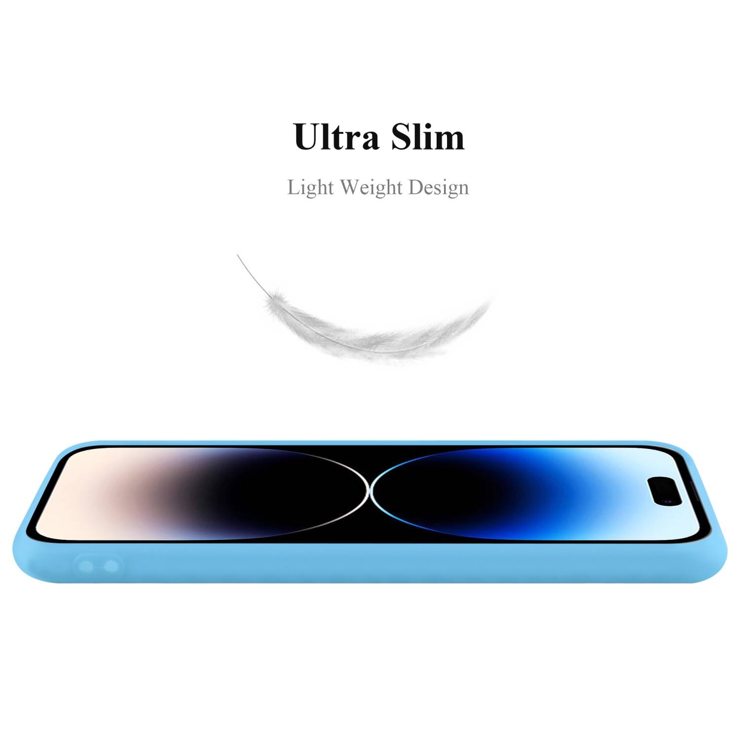 Cadorabo Hülle für Apple iPhone 14 PRO Schutzhülle in Blau Handyhülle TPU Silikon Etui Case Cover