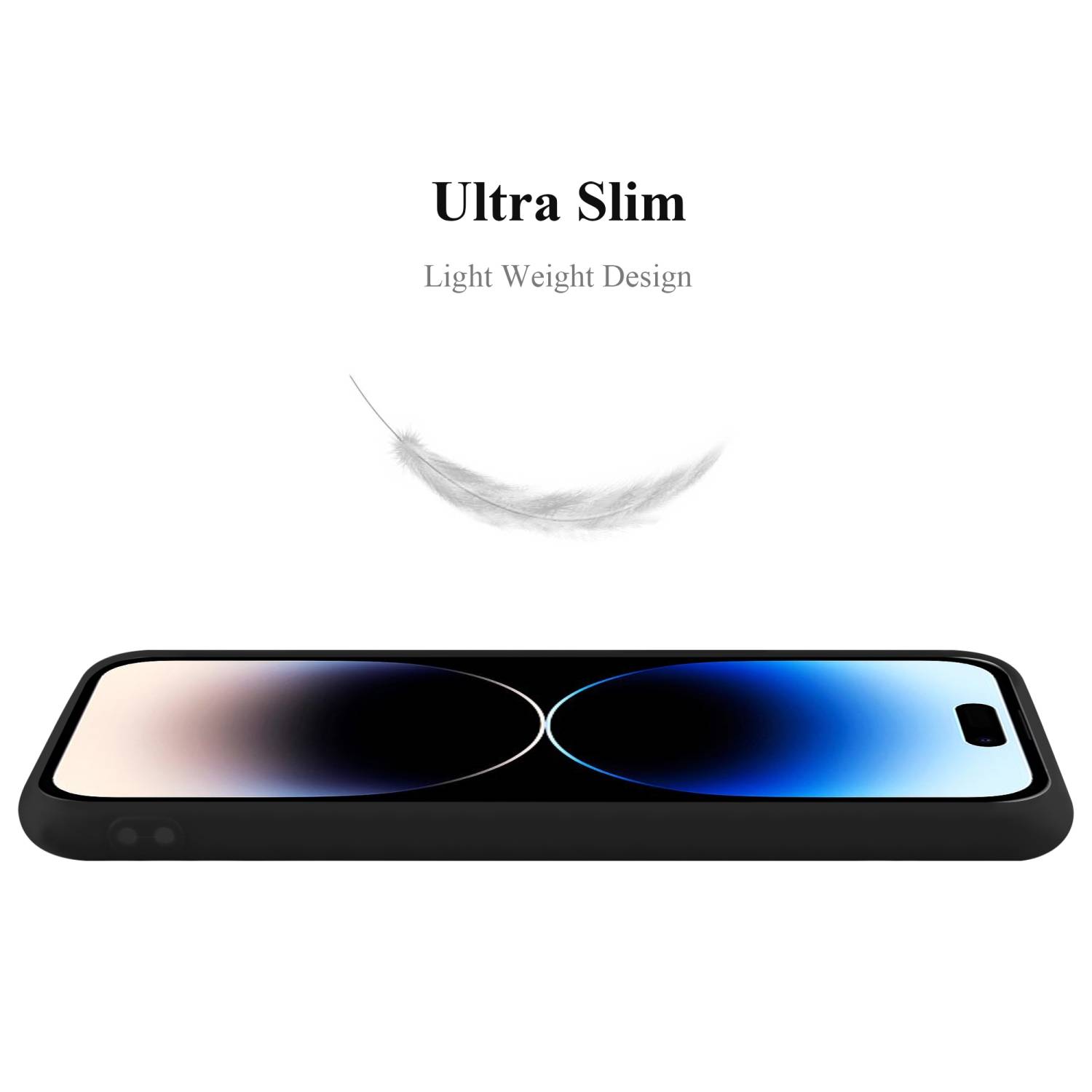 Cadorabo Hülle für Apple iPhone 14 PRO MAX Schutzhülle in Schwarz Handyhülle TPU Silikon Etui Case Cover