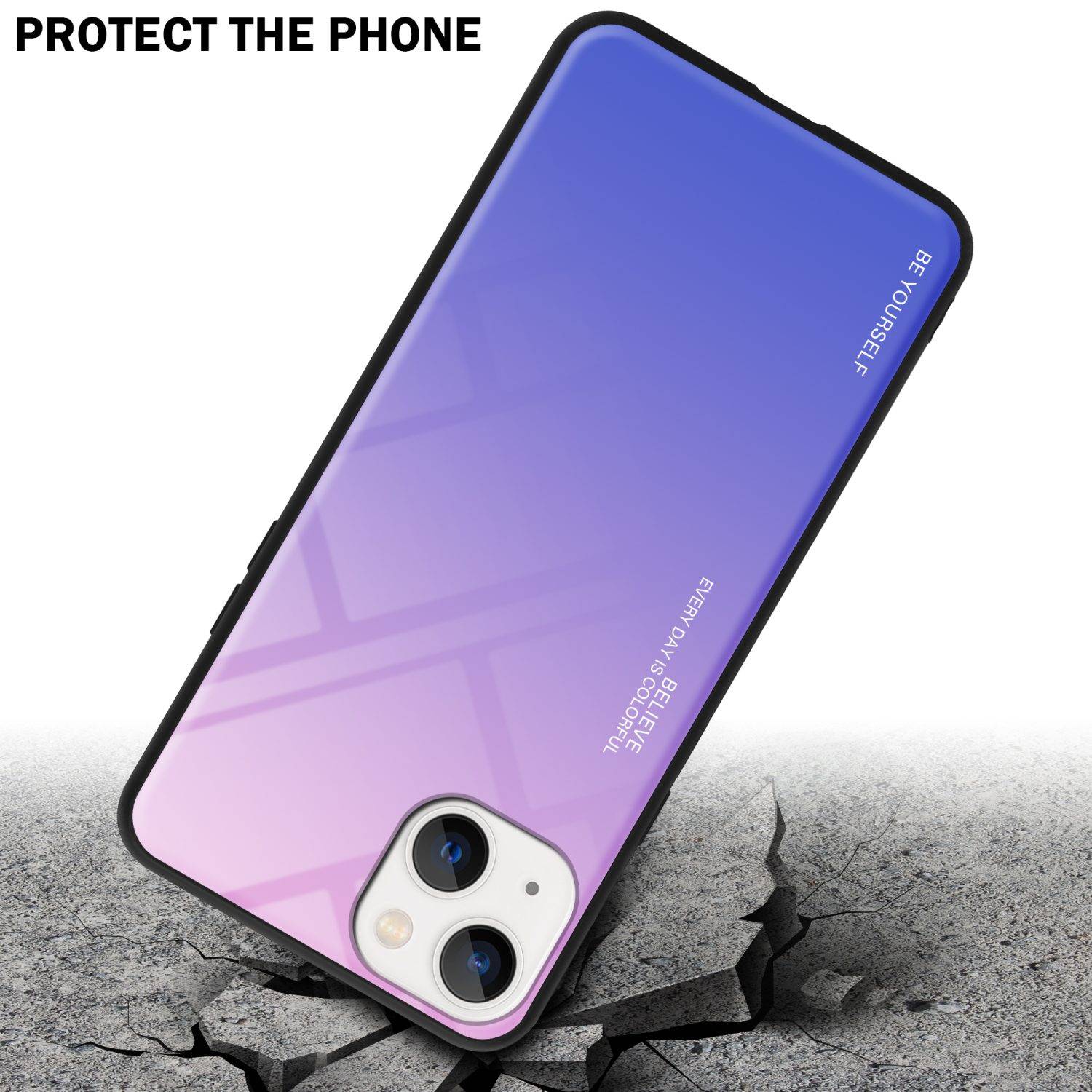 Cadorabo Hülle für Apple iPhone 14 Schutz Hülle in Schwarz Handyhülle TPU Etui Cover Case Tempered Glas