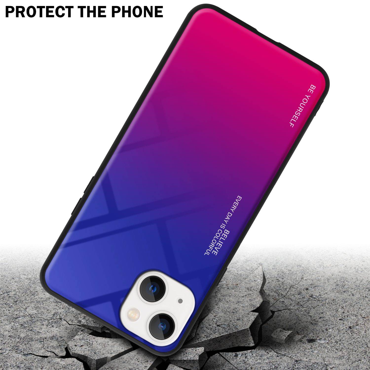Cadorabo Hülle für Apple iPhone 14 Schutz Hülle in Schwarz Handyhülle TPU Etui Cover Case Tempered Glas
