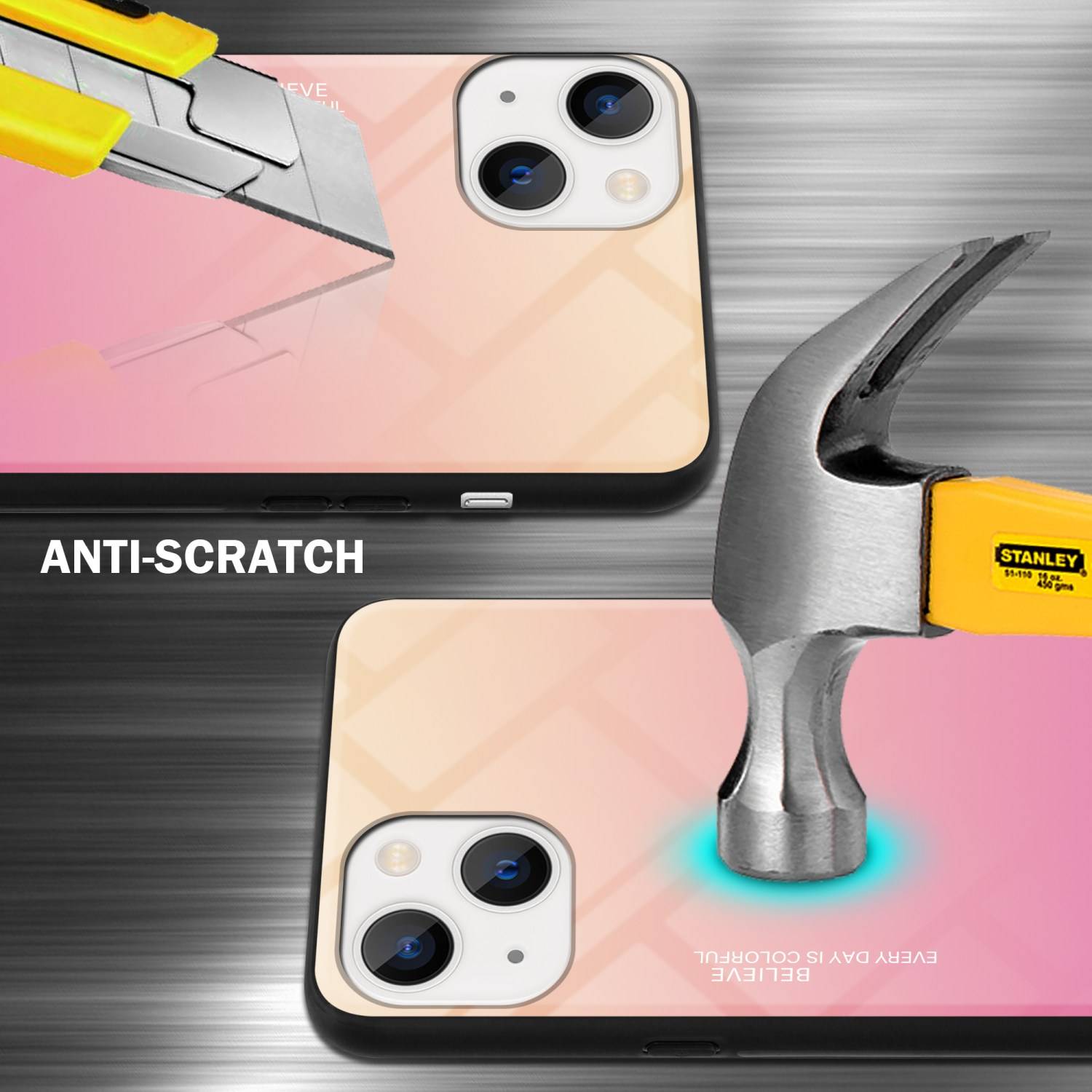 Cadorabo Hülle für Apple iPhone 14 Schutz Hülle in Schwarz Handyhülle TPU Etui Cover Case Tempered Glas