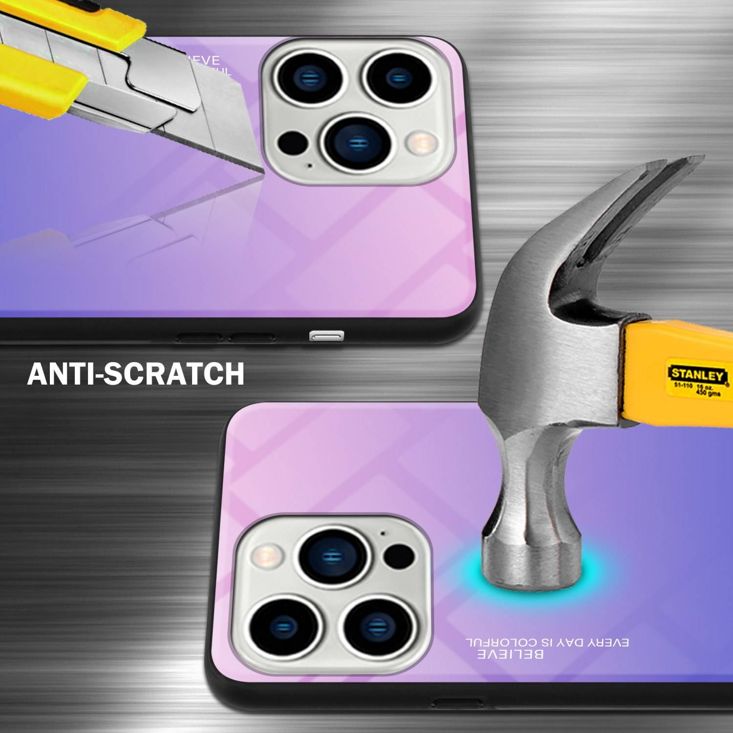 Cadorabo Hülle für Apple iPhone 14 PRO Schutz Hülle in Schwarz Handyhülle TPU Etui Cover Case Tempered Glas