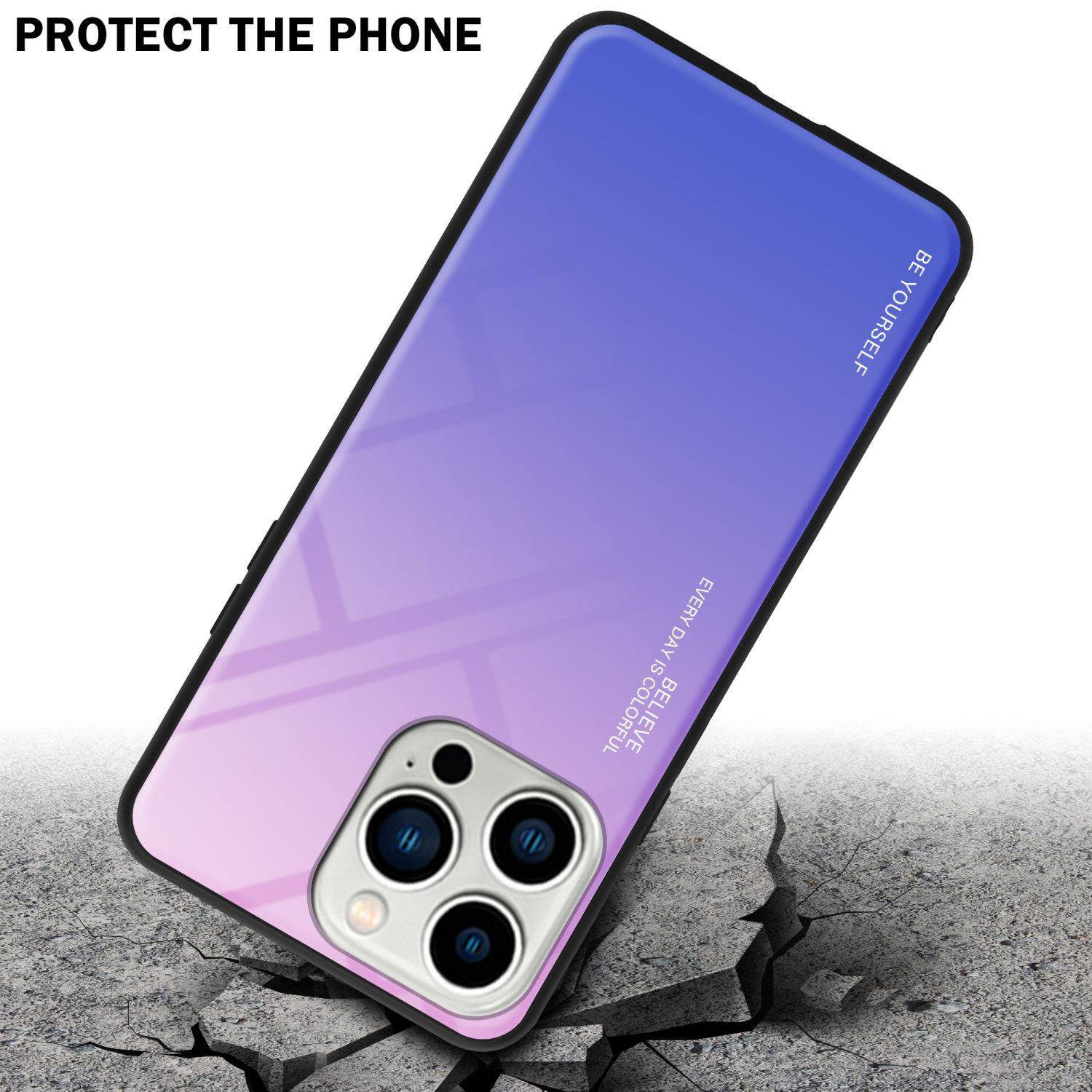 Cadorabo Hülle für Apple iPhone 14 PRO MAX Schutz Hülle in Schwarz Handyhülle TPU Etui Cover Case Tempered Glas
