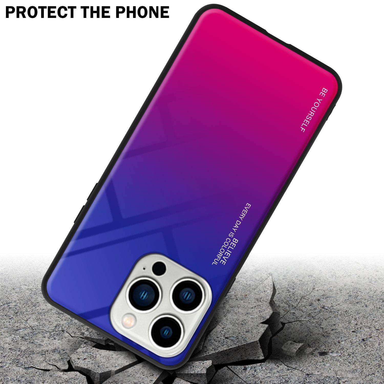 Cadorabo Hülle für Apple iPhone 14 PRO MAX Schutz Hülle in Schwarz Handyhülle TPU Etui Cover Case Tempered Glas