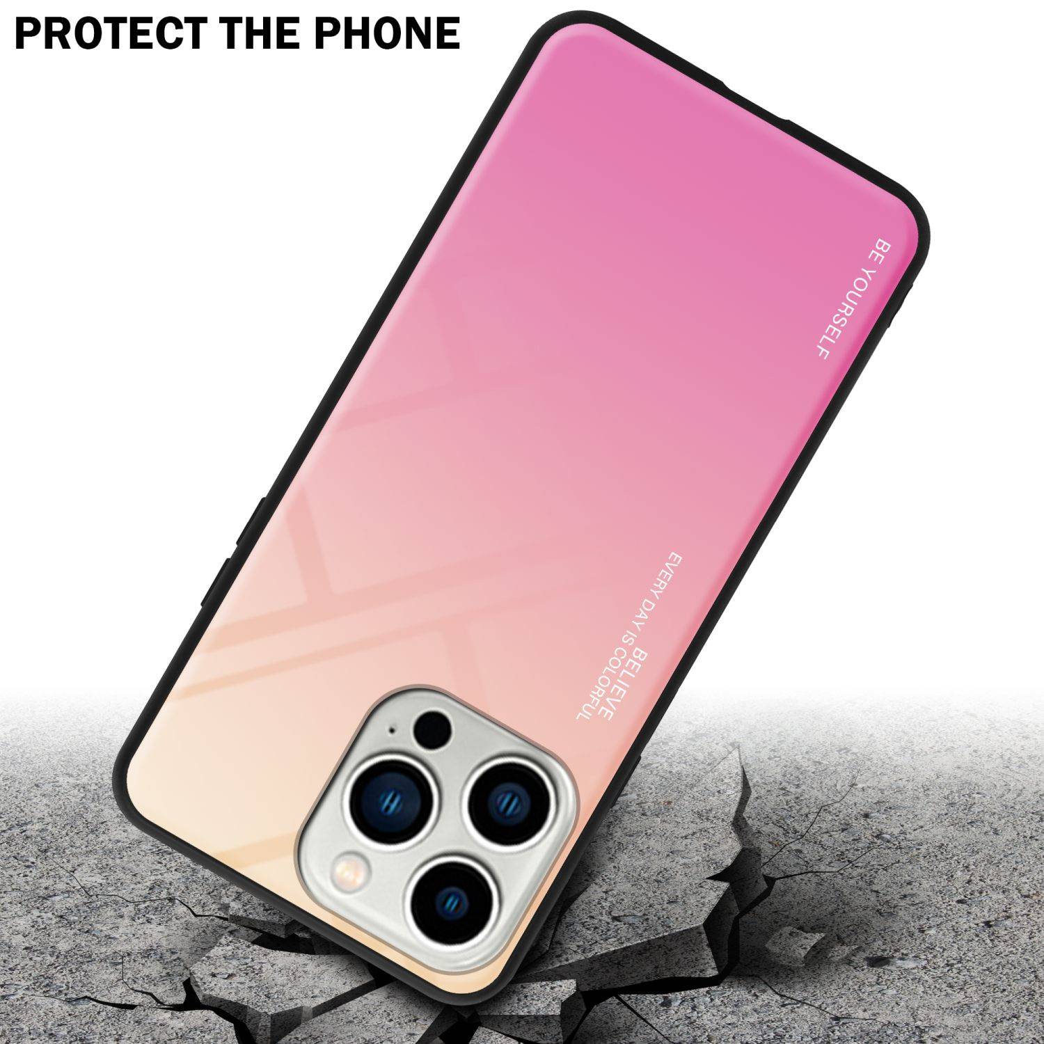 Cadorabo Hülle für Apple iPhone 14 PRO MAX Schutz Hülle in Schwarz Handyhülle TPU Etui Cover Case Tempered Glas