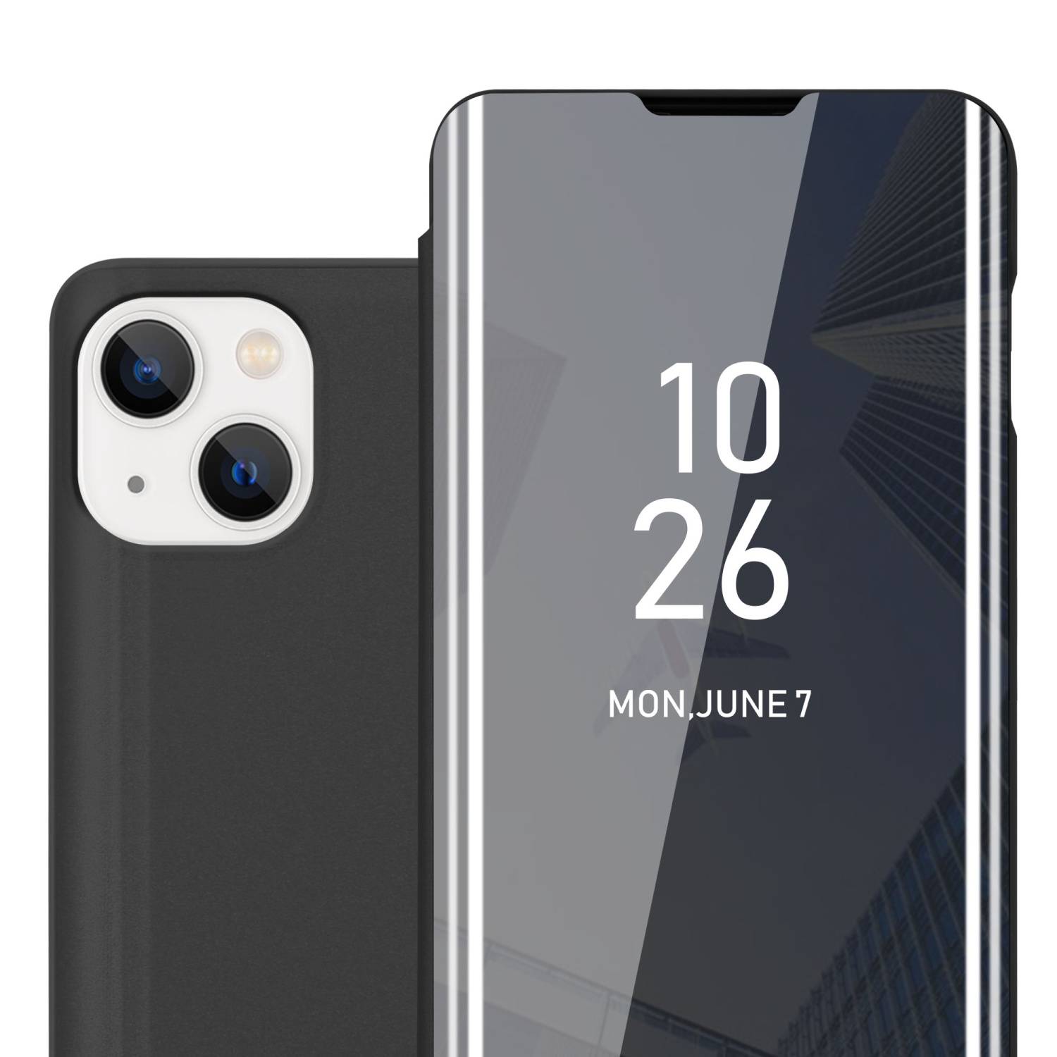 Cadorabo Handyhülle für Apple iPhone 14 PLUS in Schwarz Cover Backcover Schutzhülle Book Case Booklet