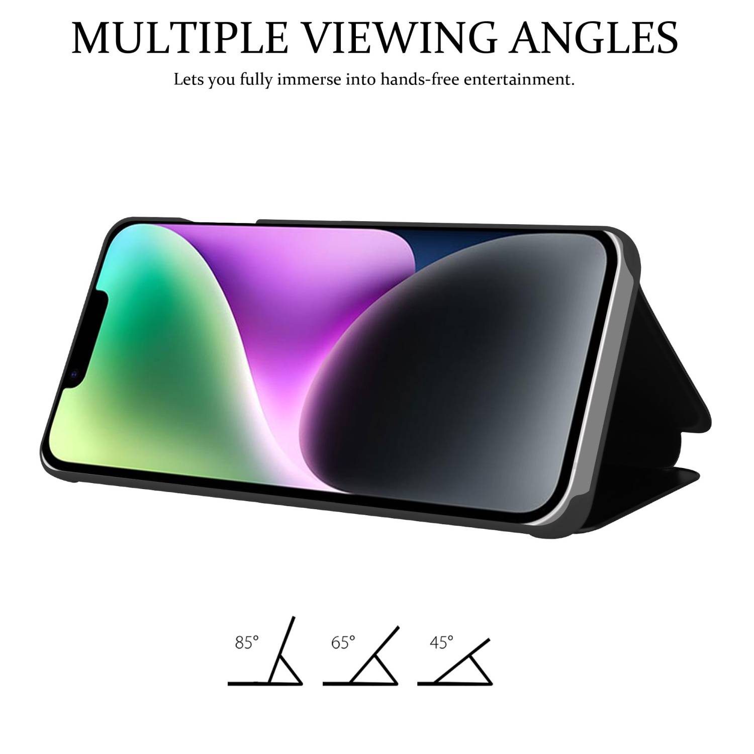 Cadorabo Handyhülle für Apple iPhone 14 PLUS in Schwarz Cover Backcover Schutzhülle Book Case Booklet