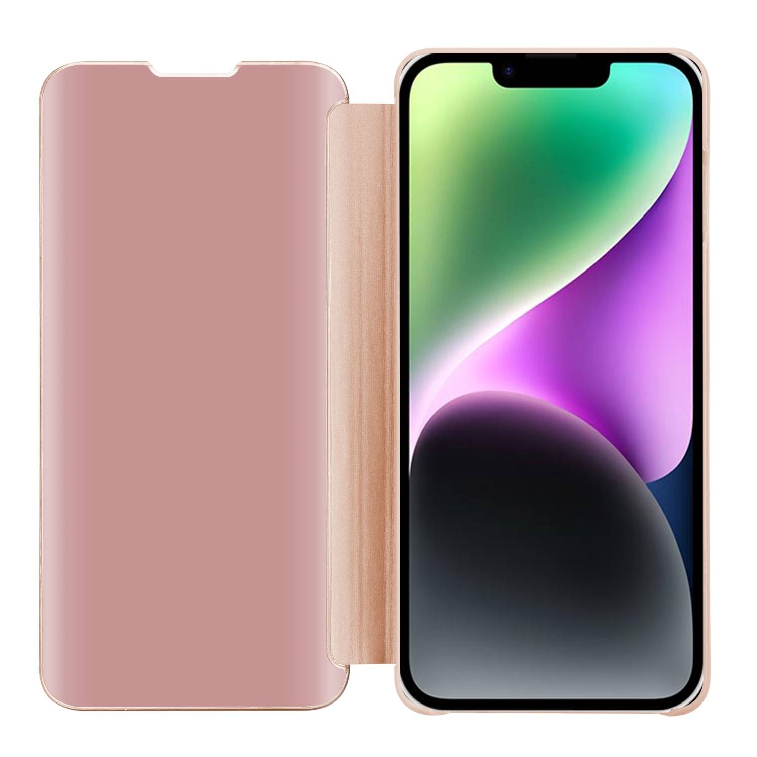 Cadorabo Handyhülle für Apple iPhone 14 PLUS in Pink Cover Backcover Schutzhülle Book Case Booklet