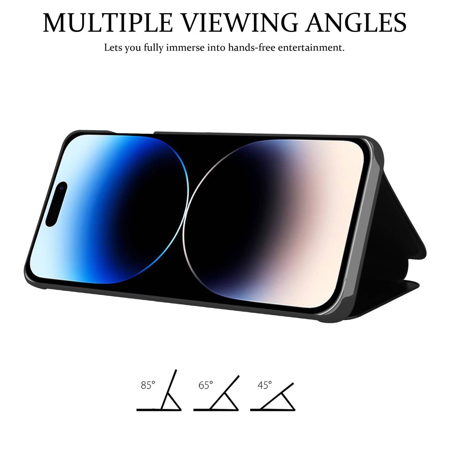 Cadorabo Handyhülle für Apple iPhone 14 PRO MAX in Silber Cover Backcover Schutzhülle Book Case Booklet