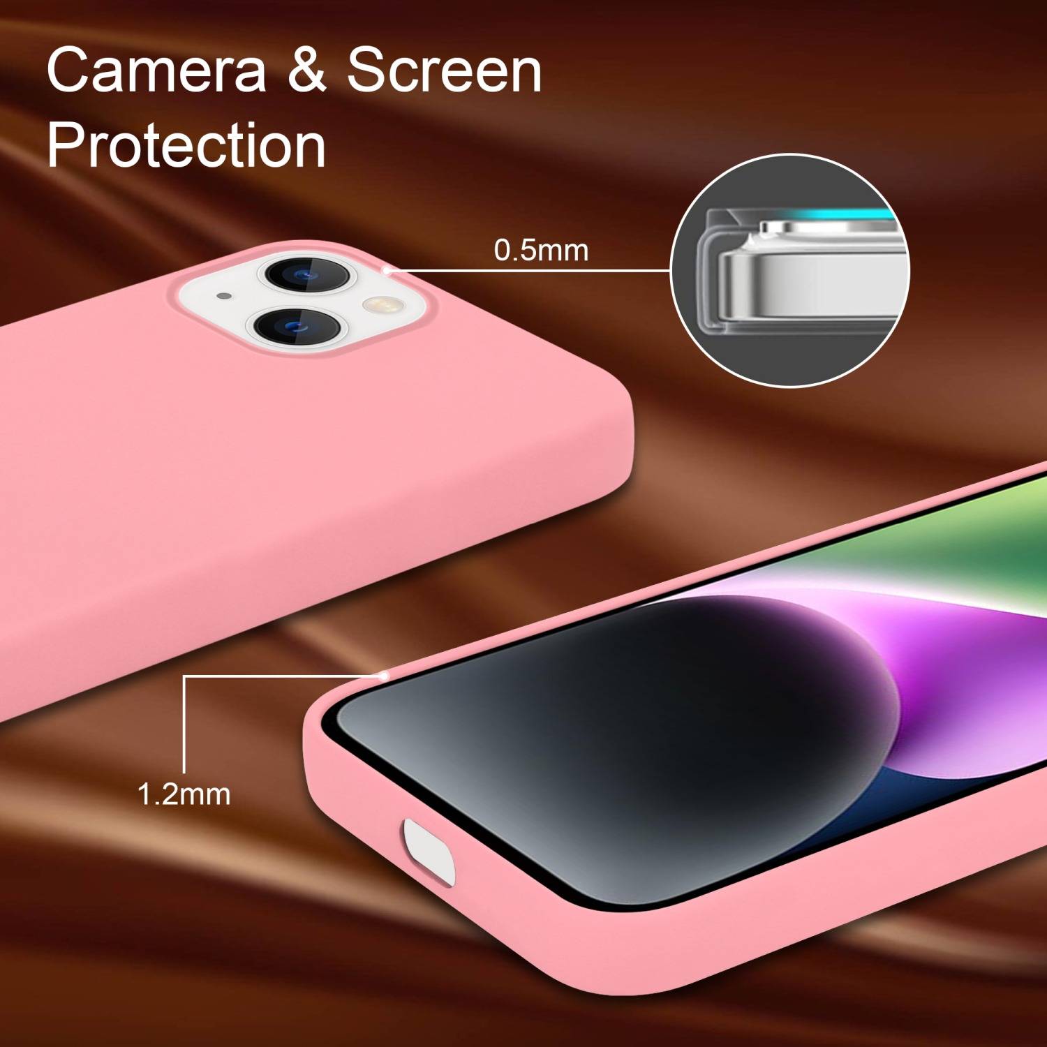 Cadorabo Schutzhülle für Apple iPhone 14 Hülle in Rosa Handyhülle Case Cover TPU Etui