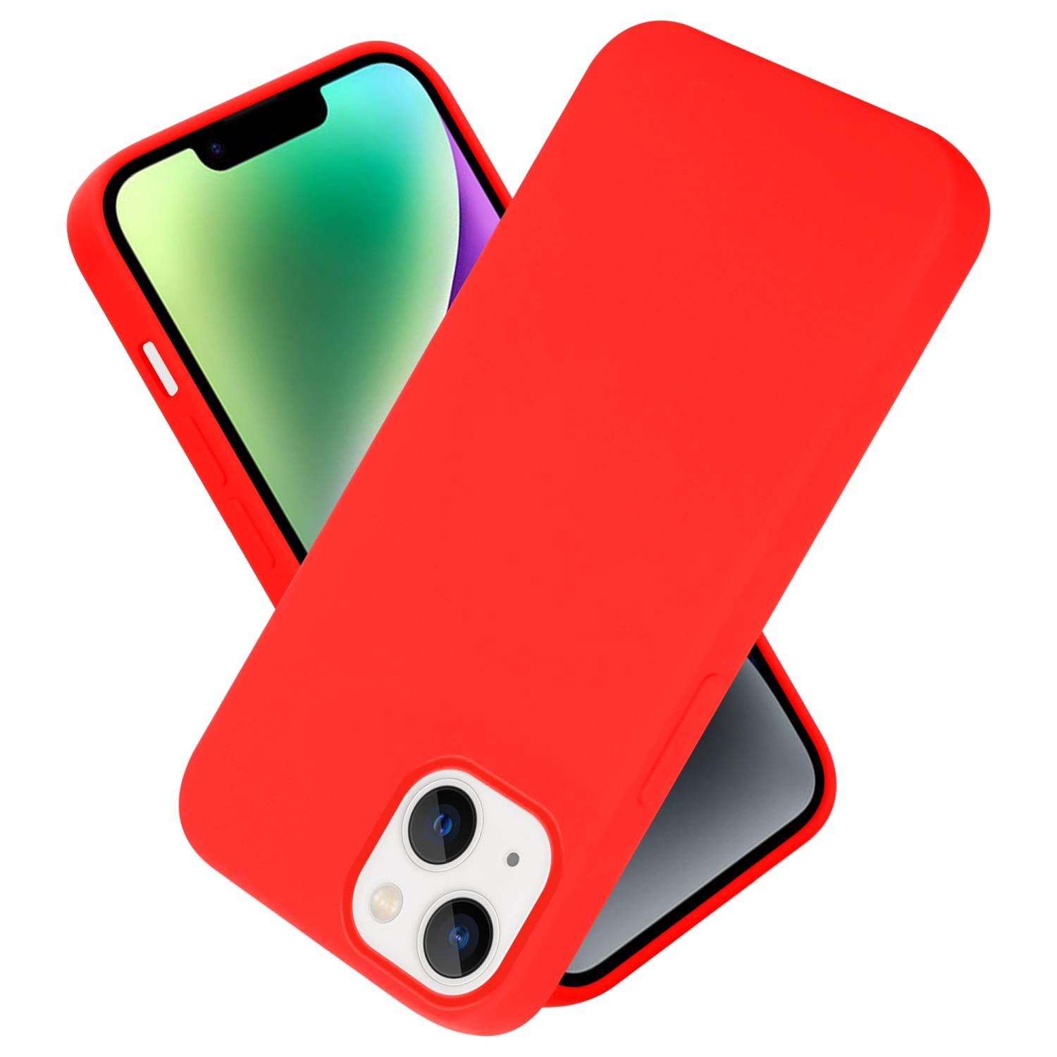 Cadorabo Schutzhülle für Apple iPhone 14 Hülle in Rot Handyhülle Case Cover TPU Etui