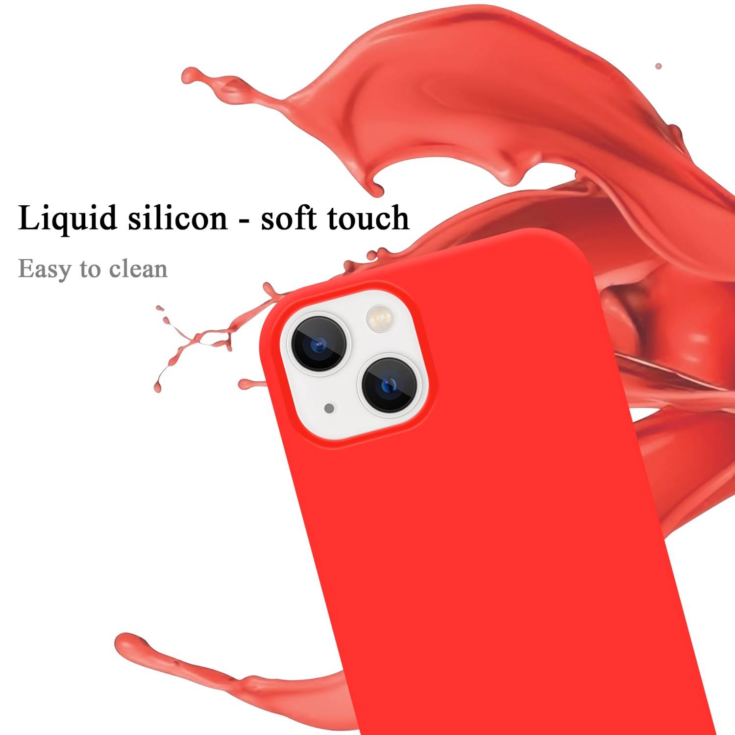 Cadorabo Schutzhülle für Apple iPhone 14 Hülle in Rot Handyhülle Case Cover TPU Etui