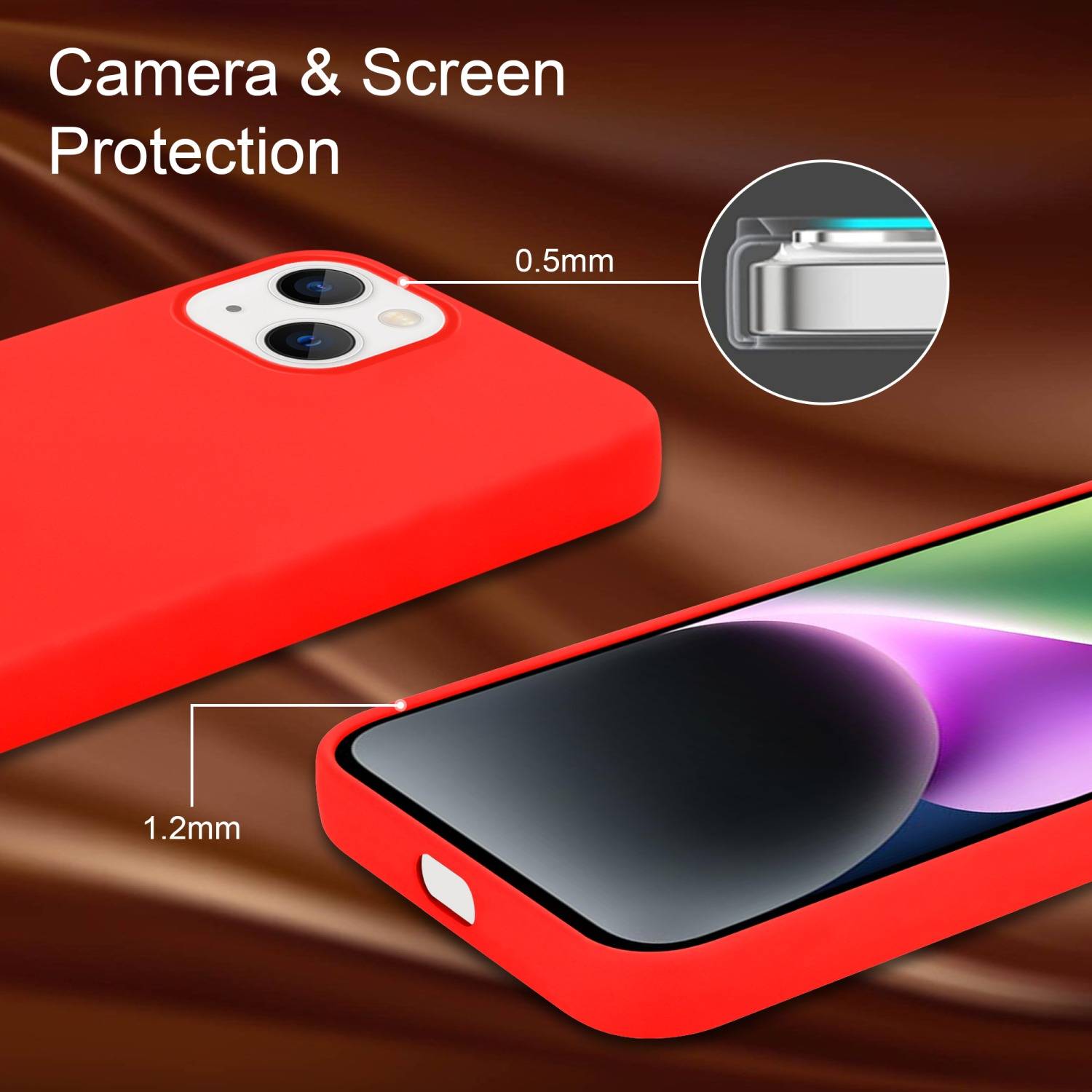 Cadorabo Schutzhülle für Apple iPhone 14 Hülle in Rot Handyhülle Case Cover TPU Etui