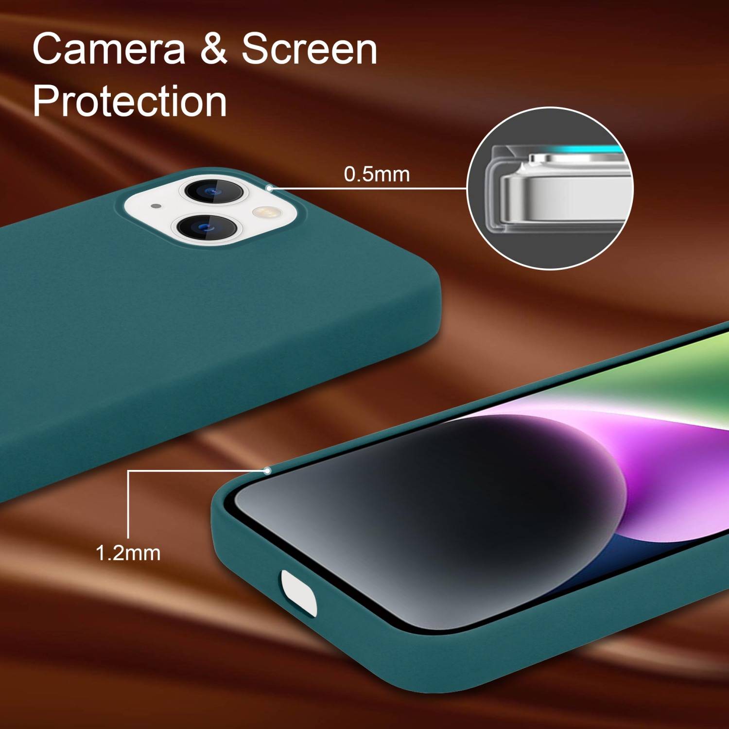 Cadorabo Schutzhülle für Apple iPhone 14 Hülle in Grün Handyhülle Case Cover TPU Etui