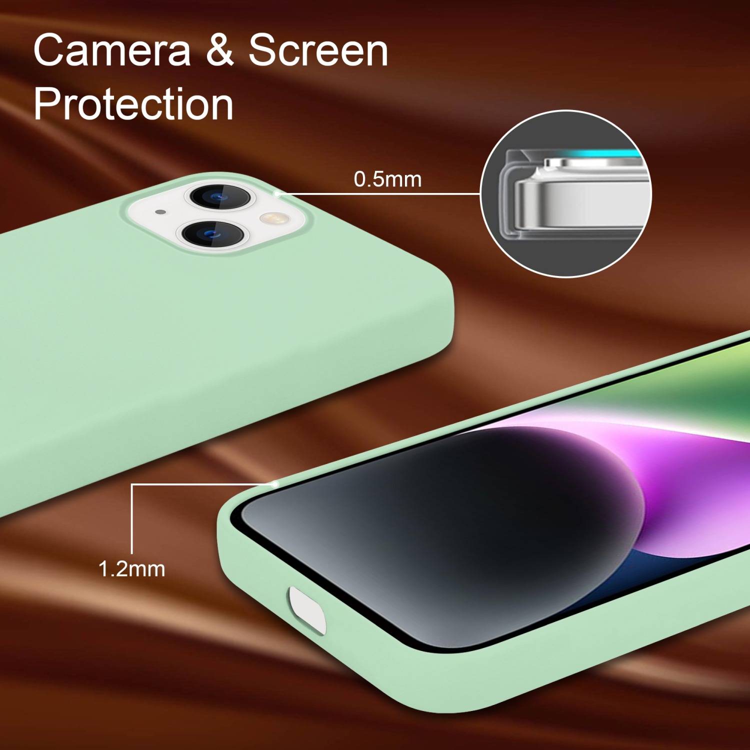 Cadorabo Schutzhülle für Apple iPhone 14 Hülle in Grün Handyhülle Case Cover TPU Etui