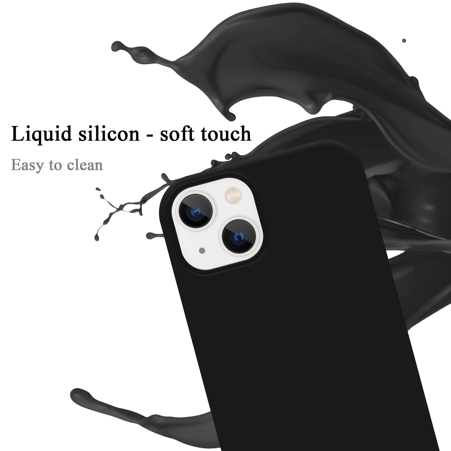 Cadorabo Schutzhülle für Apple iPhone 14 PLUS Hülle in Schwarz Handyhülle Case Cover TPU Etui