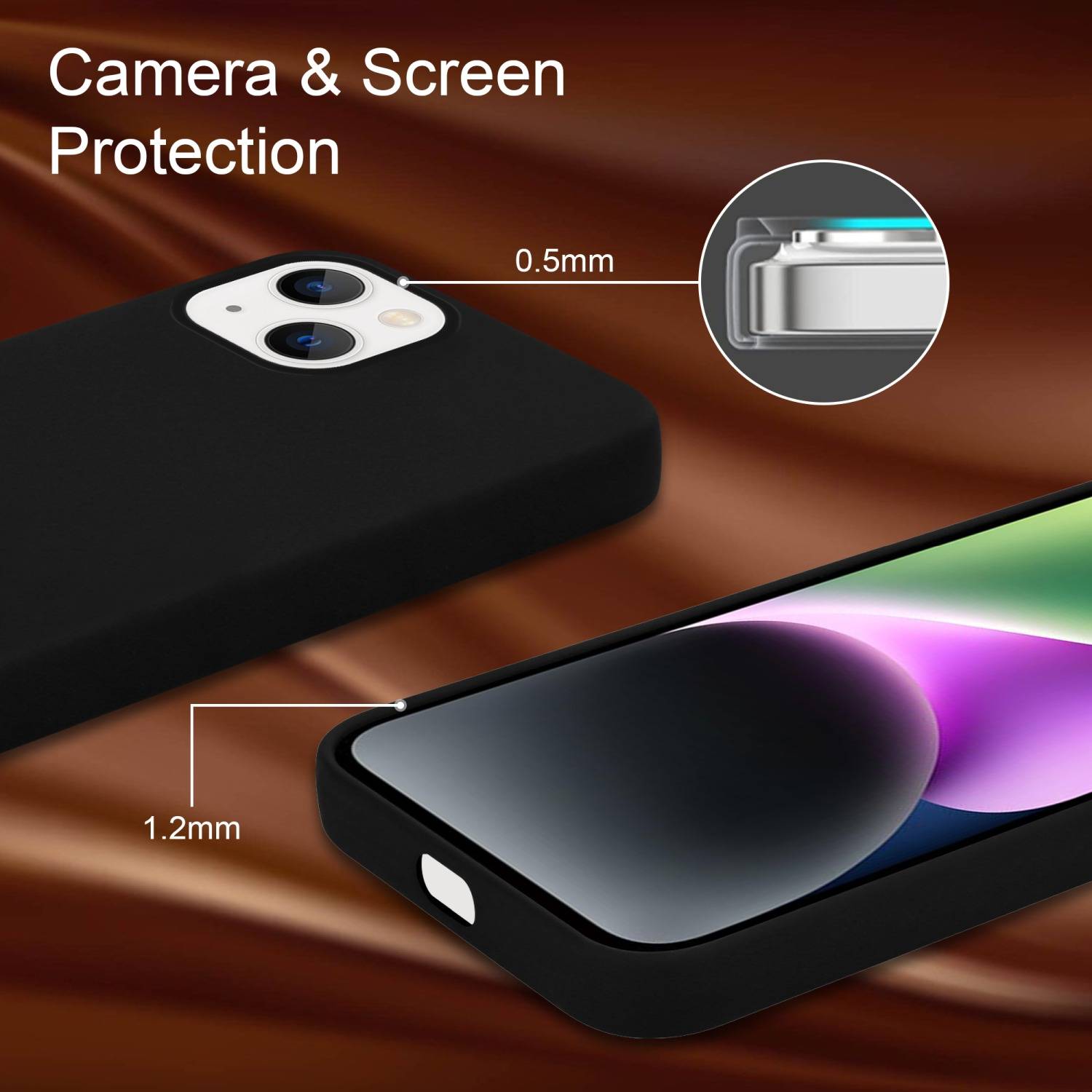 Cadorabo Schutzhülle für Apple iPhone 14 PLUS Hülle in Schwarz Handyhülle Case Cover TPU Etui