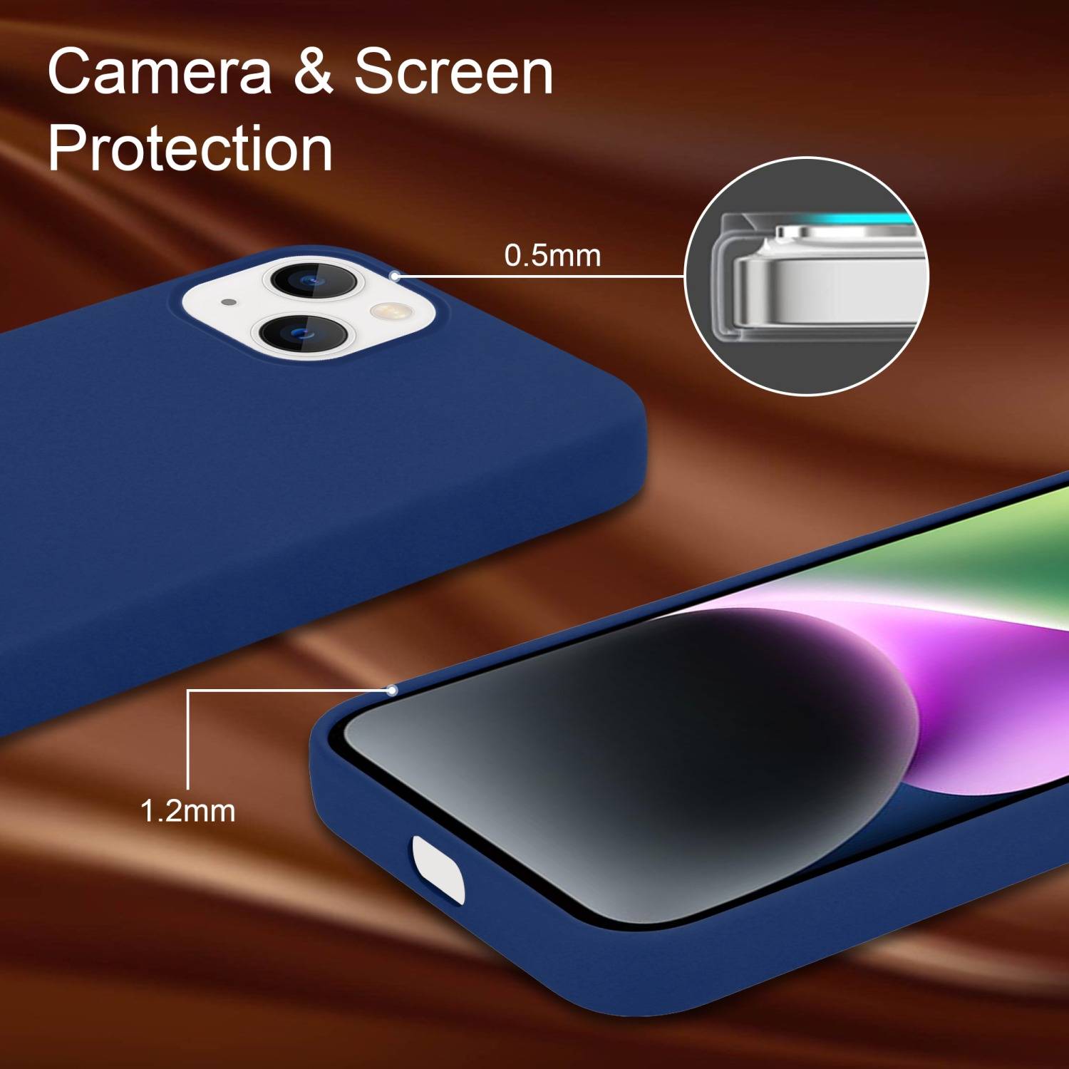 Cadorabo Schutzhülle für Apple iPhone 14 PLUS Hülle in Blau Handyhülle Case Cover TPU Etui