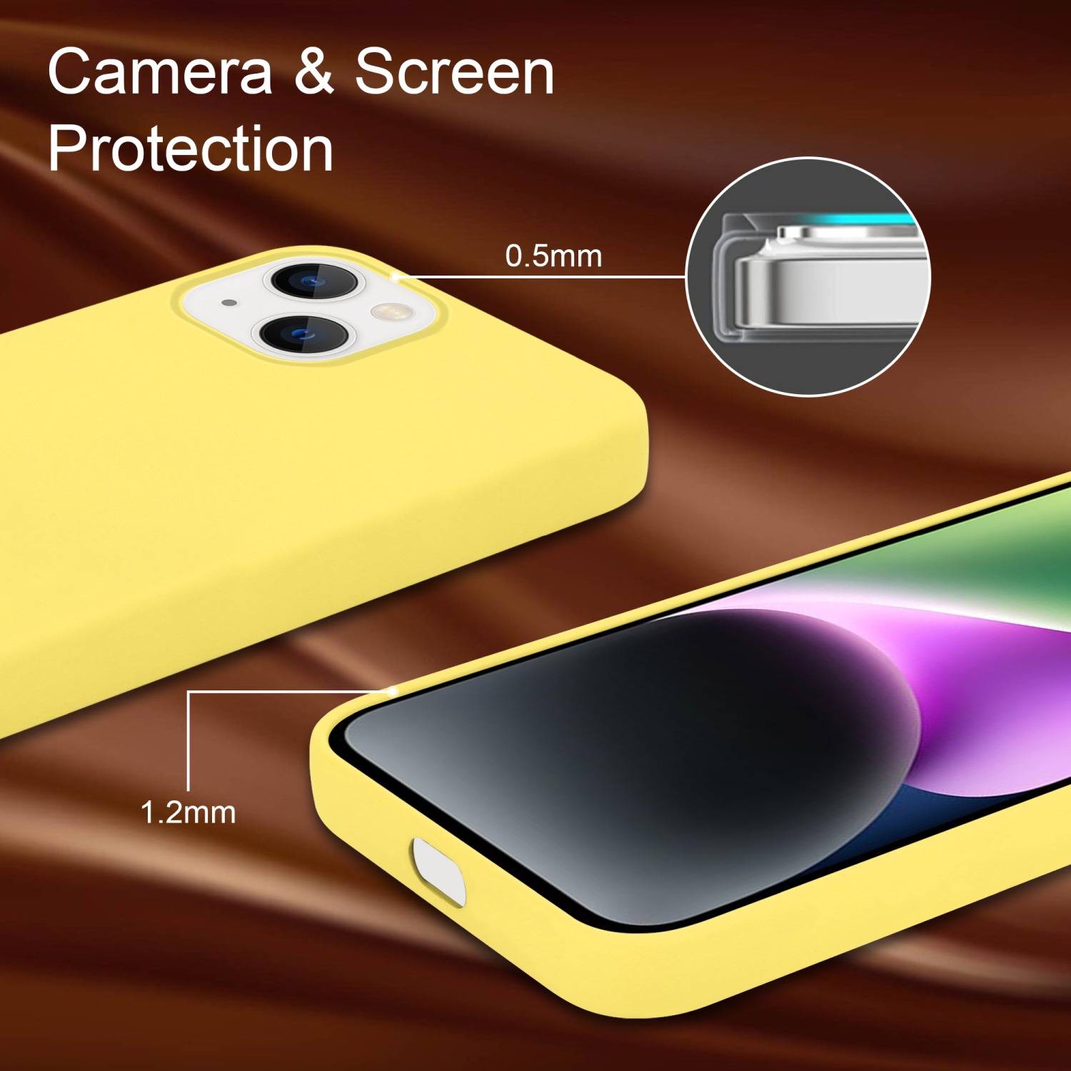 Cadorabo Schutzhülle für Apple iPhone 14 PLUS Hülle in Gelb Handyhülle Case Cover TPU Etui