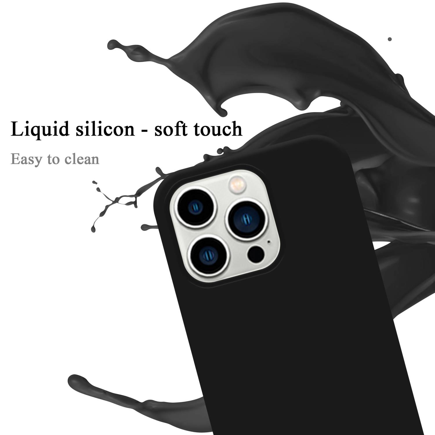 Cadorabo Schutzhülle für Apple iPhone 14 PRO Hülle in Schwarz Handyhülle Case Cover TPU Etui