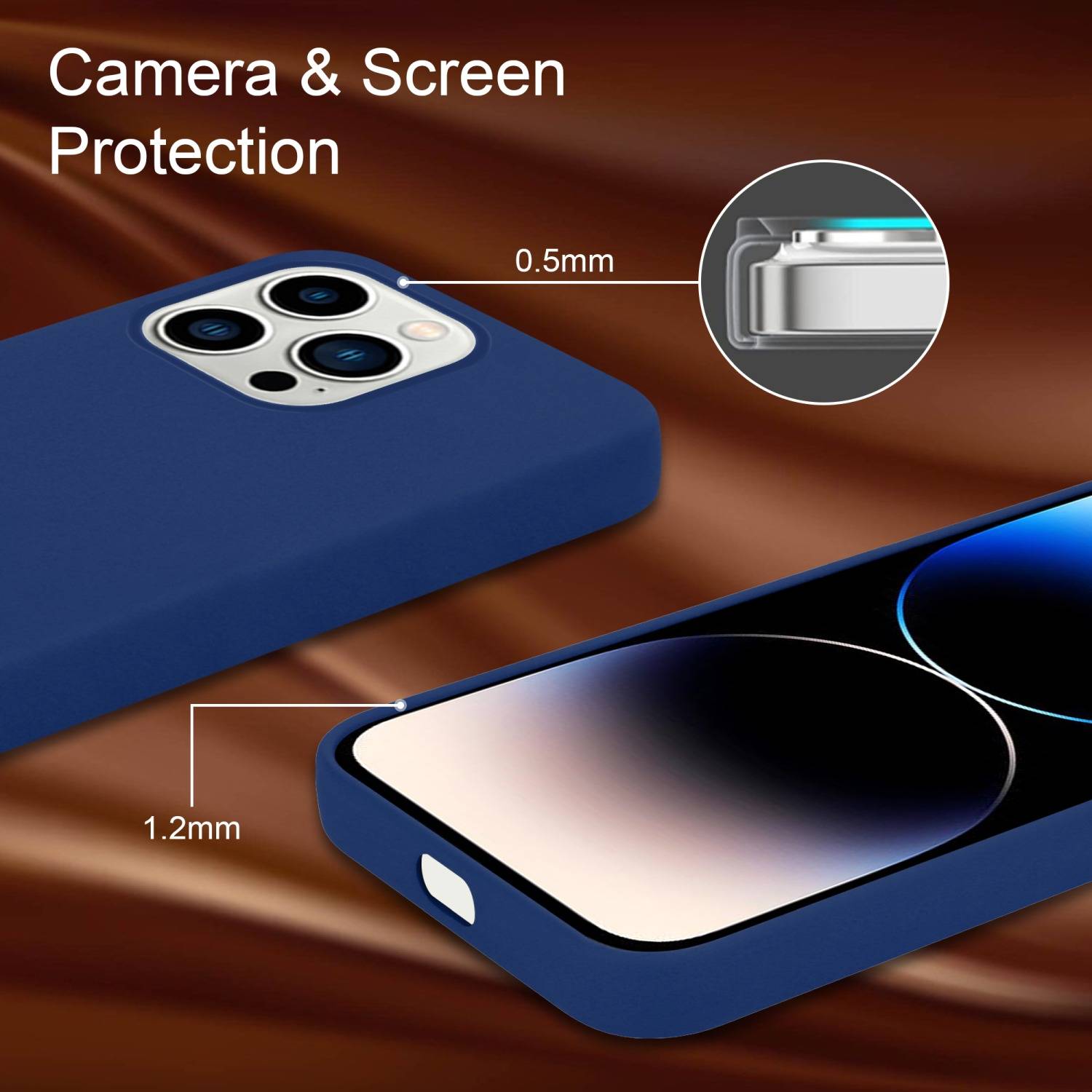 Cadorabo Schutzhülle für Apple iPhone 14 PRO Hülle in Blau Handyhülle Case Cover TPU Etui