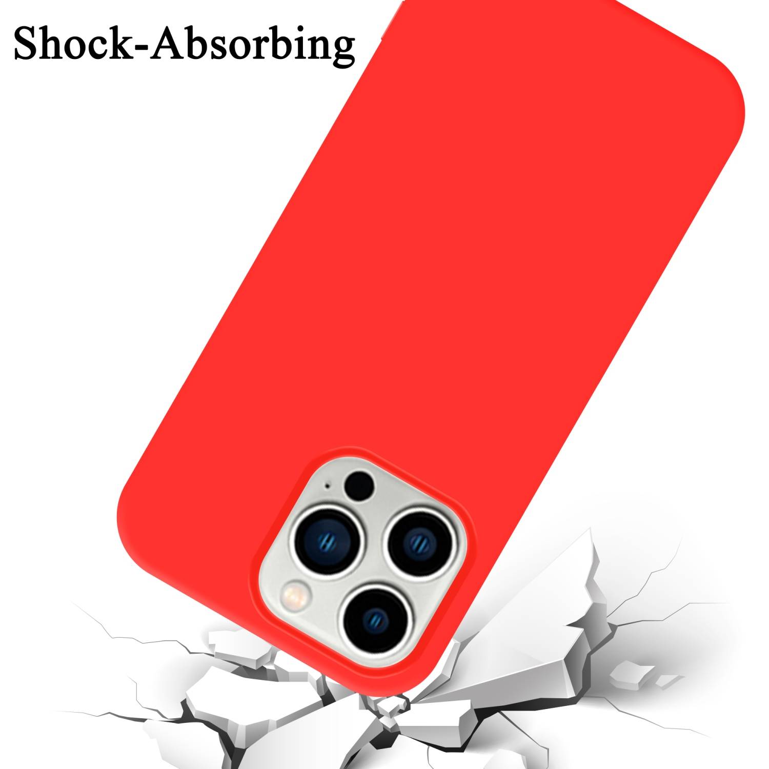 Cadorabo Schutzhülle für Apple iPhone 14 PRO Hülle in Rot Handyhülle Case Cover TPU Etui