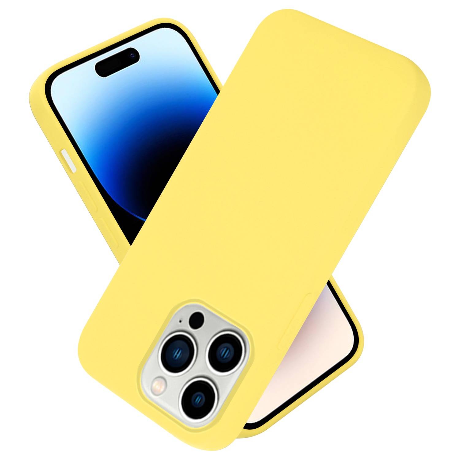 Cadorabo Schutzhülle für Apple iPhone 14 PRO Hülle in Gelb Handyhülle Case Cover TPU Etui