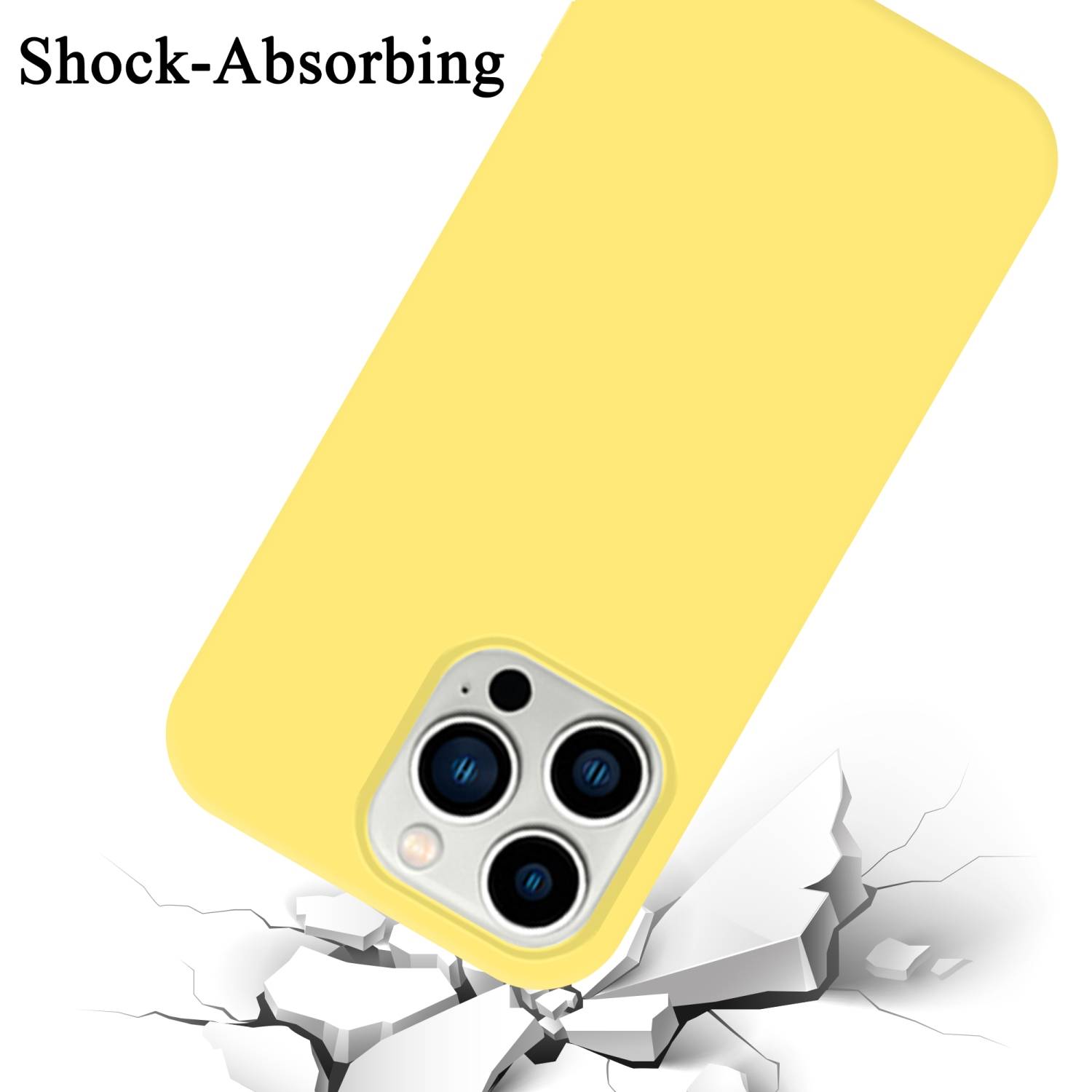 Cadorabo Schutzhülle für Apple iPhone 14 PRO Hülle in Gelb Handyhülle Case Cover TPU Etui