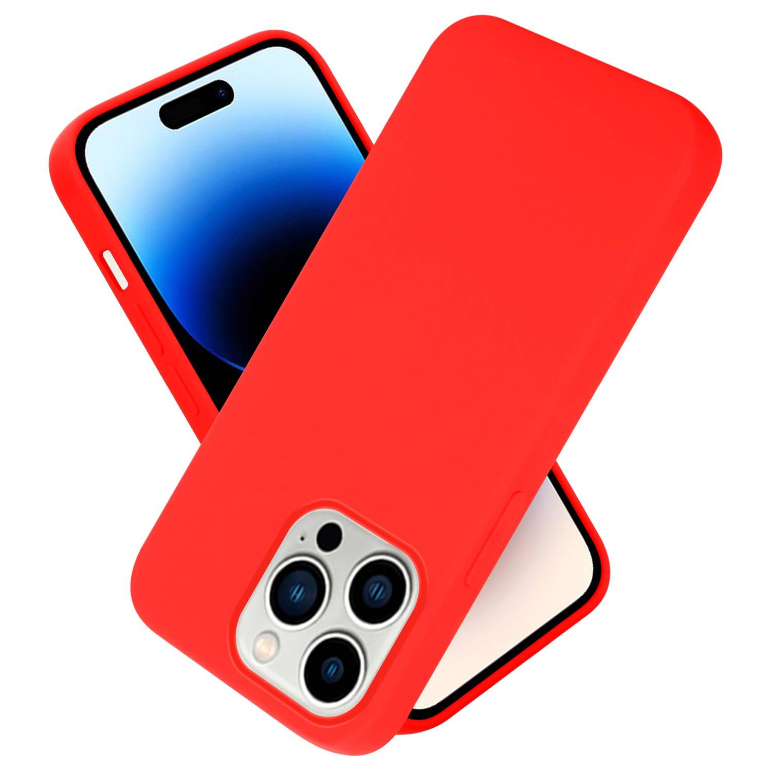 Cadorabo Schutzhülle für Apple iPhone 14 PRO MAX Hülle in Rot Handyhülle Case Cover TPU Etui
