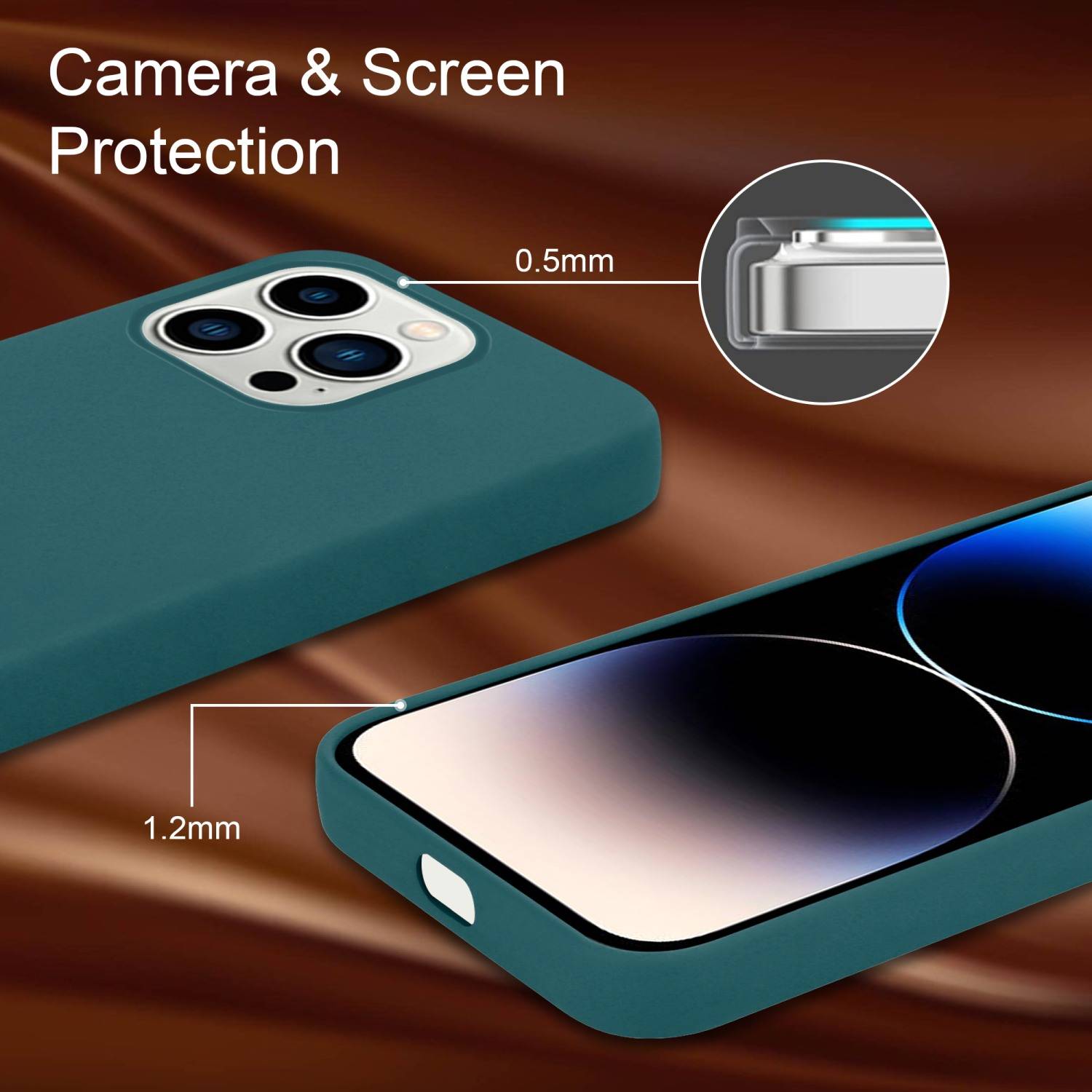 Cadorabo Schutzhülle für Apple iPhone 14 PRO MAX Hülle in Grün Handyhülle Case Cover TPU Etui