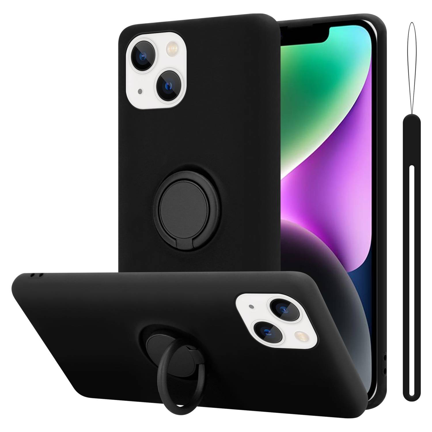 Cadorabo Hülle für Apple iPhone 14 Schutz Hülle in Schwarz Handyhülle TPU Etui Case Cover